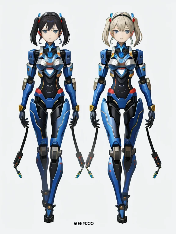 The women who became hero robots and how they support them々Vehicles,
All are cute and pretty,
Full Body Shot,
Women are々Combined with various vehicles々A beautiful female robot with a simple shape,
Before after