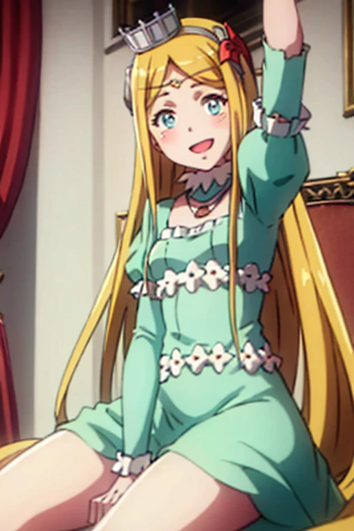 ((highest quality)), ((masterpiece)), (be familiar with), Perfect Face, indoor, Bedroom, Watching the audience,
One woman, Lana Thielle Chardron Lyle Weisself,
Open Mouth, Ecstatic expression, blush, smile,
Small breasts, Flat Chest, Young Girl, , , Girl,
Long Hair, Golden Hair, Light blue eyes, Long Hair,
Leg spread,