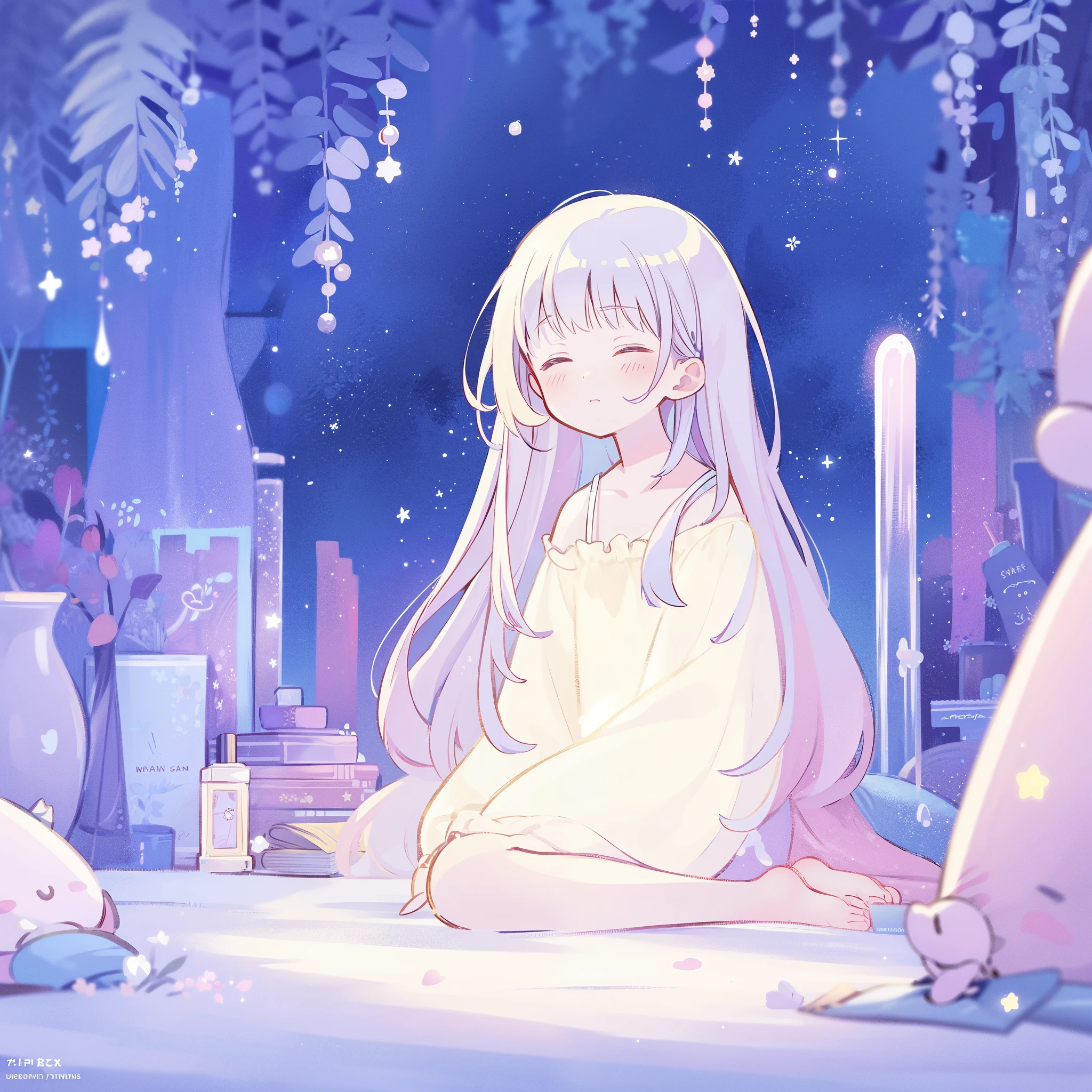 complex background, wishing star background, a woman wearing an ethereal mystical pink translucent dress that reflects the stars, dreamy, peaceful, serene composition, glowing stars, glowing, perfume promo art, mystic, complex drawing, highly detailed, Covergirl brand, promo art, artistic rendition, ethereal, starry night, midjourney style