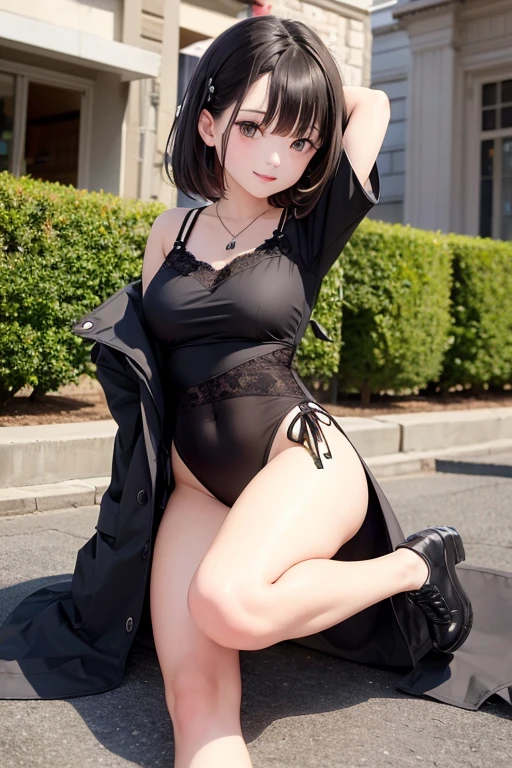 Let's eat raw oysters together, fully-dressed oyster girl