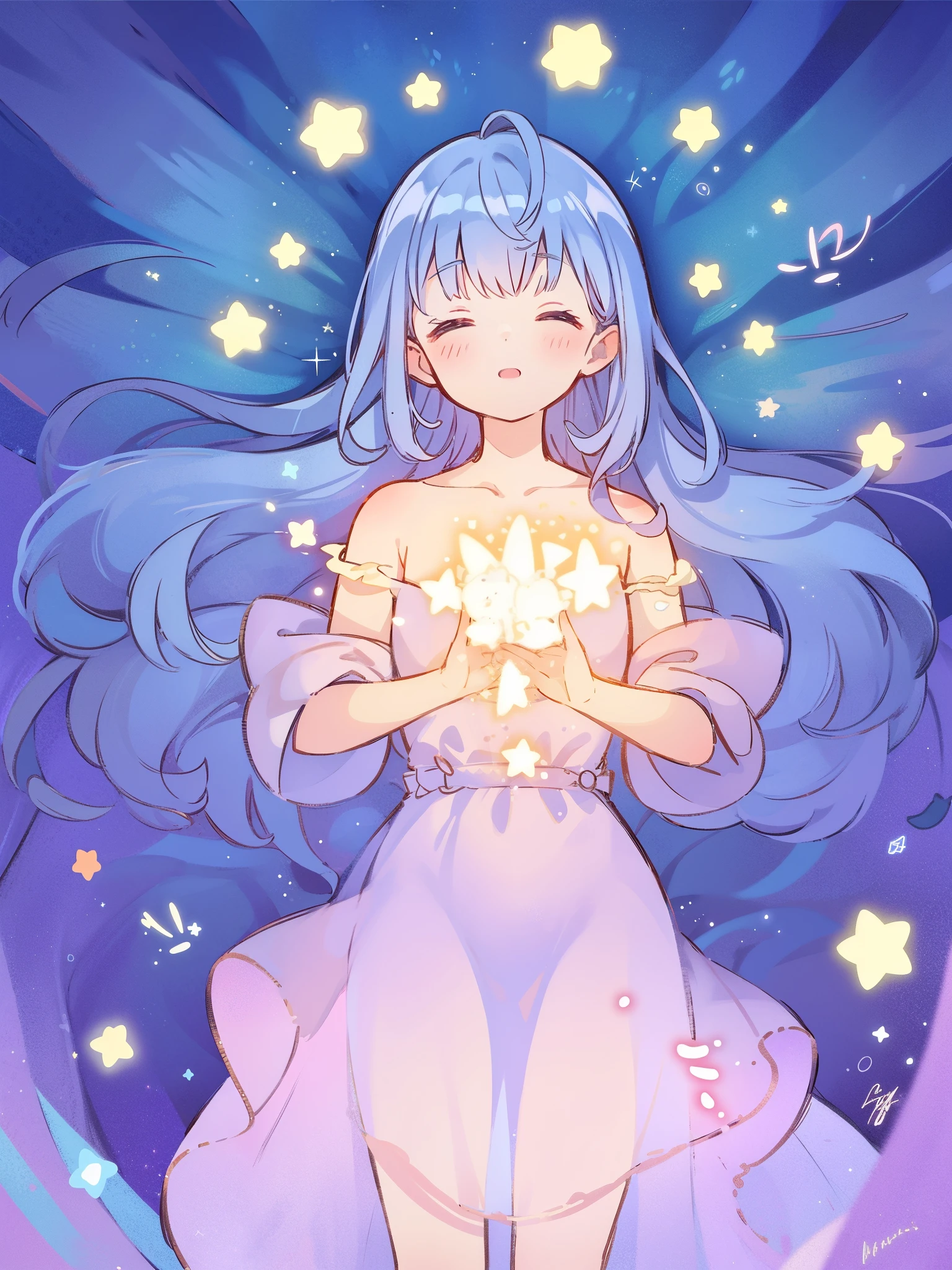 complex background, wishing star background, a woman wearing an ethereal mystical pink translucent dress that reflects the stars, perfume promo art, mystic, complex drawing, highly detailed, Covergirl brand, promo art, artistic rendition, ethereal, starry night, midjourney style