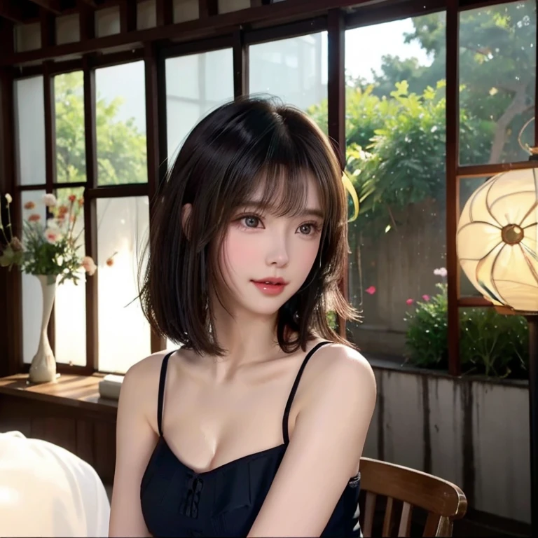The ultimate beauty of radiance、Transparent white glossy skin、The wind blows through her hair, Blocking her beautiful face、Sexy big breasted 20 year old cute beautiful girl、Sexy little beautiful face、shiny bright straight hair、Bangs dancing in front of cute beautiful face、 Silky bangs、Short hair fluttering in the wind、Sexy and cute young woman、Blonde shiny light hair、Small Face Beauty、Bright expression、Glowing Skin、Cheek gloss、Stylish body、Short Hair、Thigh、Beautiful eyes、whole body、Small breasts、room、Hand bra