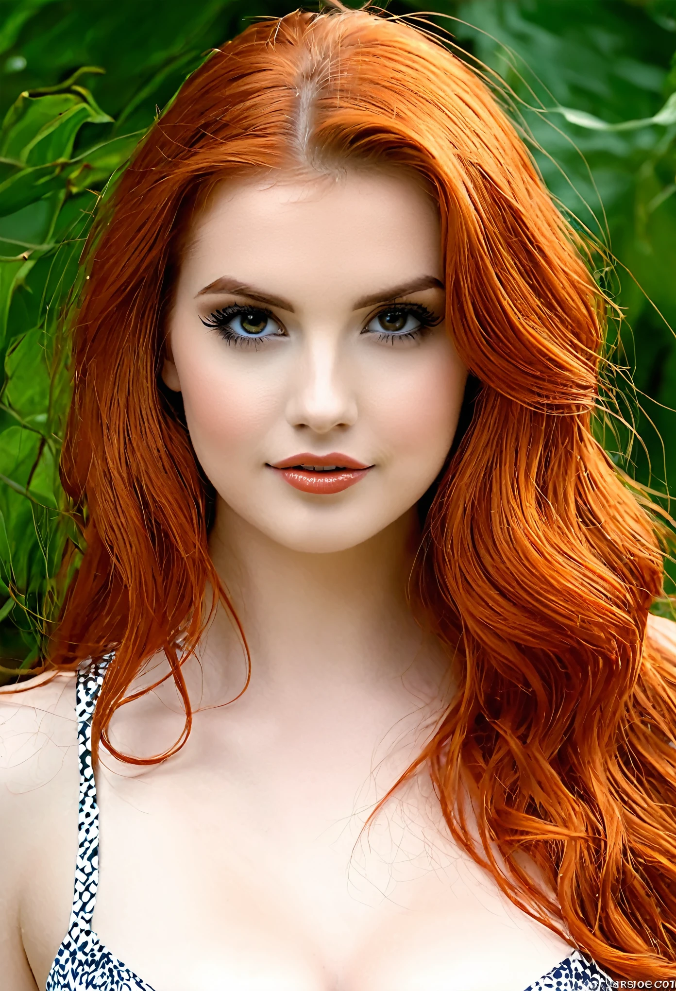 Uma garota ruiva bonita