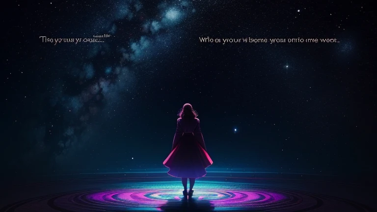 image to reflect the following lyrics: The secret of self-acceptance is realizing your uniqueness in the entire universe. No one will ever have your song to sing: Through all eternity will be yours alone. Your primary task in life is to learn to sing that song to perfection.