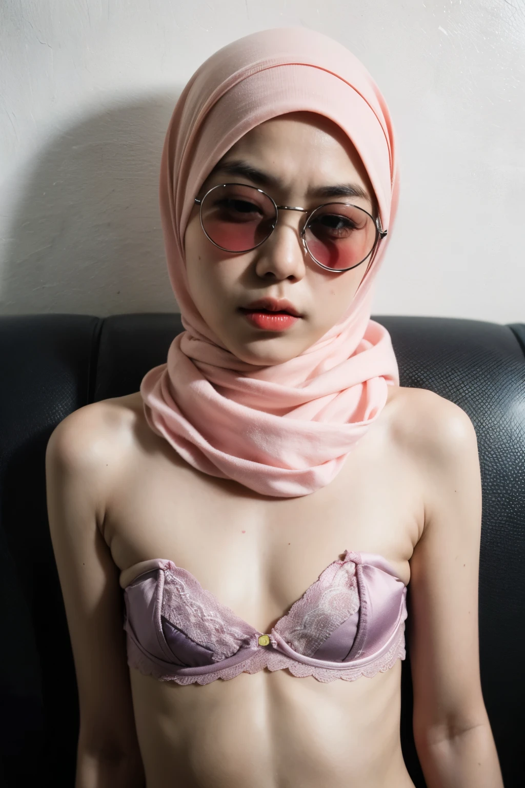 ((Colourful)), ((Big Tits:0.6)), ((Flat Chest:1.6)), Wear sunglasses and act like Rosyam, ((Closed Eyes)), ((Strapless Colourful bra Flat Chest)), Naked, Angry pose, Angry face, (((HIJAB MALAY GIRL))), masutepiece, High quality, UHD 45K, Realistic face, Realistic skin feeling , A Japanese Lady, , , Very cute and baby-like face, (((FLAT CHEST))), (MATRIX WORLD), ((look In front at the camera and SADNESS)), ((())), (((CUTE GIRL))), ((PEACH PASTEL LIPS)), ((SATIN LACE)), ((CHUBBY)), ((UNDRESS)). Brown, Flat Chest, Wearing G-String. Sitting, from behind view up, seductive pose, (Small face)