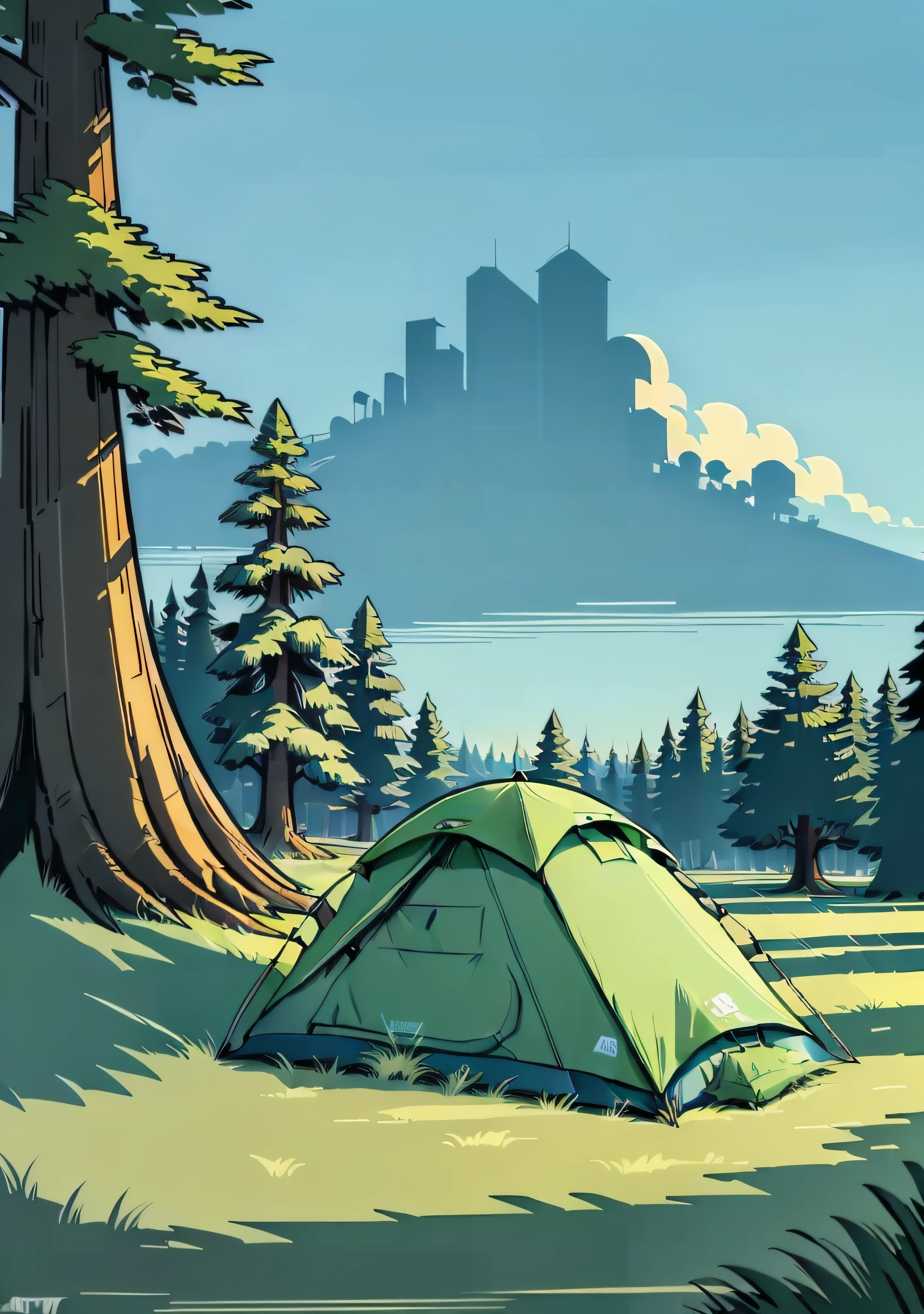 Nature, Camping, Tents, Blue Sky, GTA Art