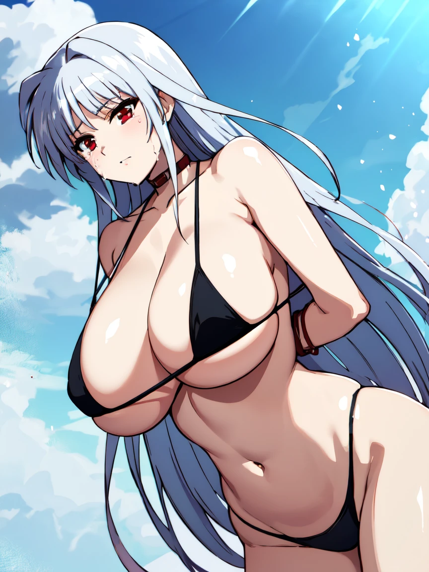 masterpiece,top-quality,reinforce eins,heroine of magical girl lyrical nanoha,1girl,solo,silver hair,long hair, outside splash hair,red eyes,beauty, very huge breasts,narrow waist,bust size is 120cm over,crying,sexy,soaked,seductive anime girl, oppai, biomechanical oppai,oppai proportions,Both hands are tied behind their backs and restrained,show oppai,put both hands behind her back,too much exposure swimsuit,micro bikini,swimsuit only,too much exposure swimsuit,micro bikini,swimsuit only,bust size is 120cm over,bust size is 120cm over,too much exposure swimsuit,micro bikini,swimsuit only,Both hands are tied behind their backs and restrained,show oppai,put both hands behind her back,show oppai,put both hands behind her backvery huge breasts,very huge breasts,bust size is 120cm over,too much exposure swimsuit,micro bikini,swimsuit only,Both hands are tied behind their backs and restrained,show oppai,very huge breasts,bust size is 120cm over,too much exposure swimsuit,micro bikini,swimsuit only,Both hands are tied behind their backs and restrained,show oppai,very huge breasts,where water collects,let your hair down,let your hair down