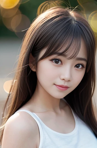 highest quality, Focus on the eyes, Soft Light, (Depth of written boundary) ,Ultra-high resolution, (Realistic:1.4), RAW Photos, (Bokeh:1.4),
One girl, Japanese women, alone, cute, (Laugh shyly:1.1), Drop your eyes, (whole body:1.3), Cold Shoulder Shirt,