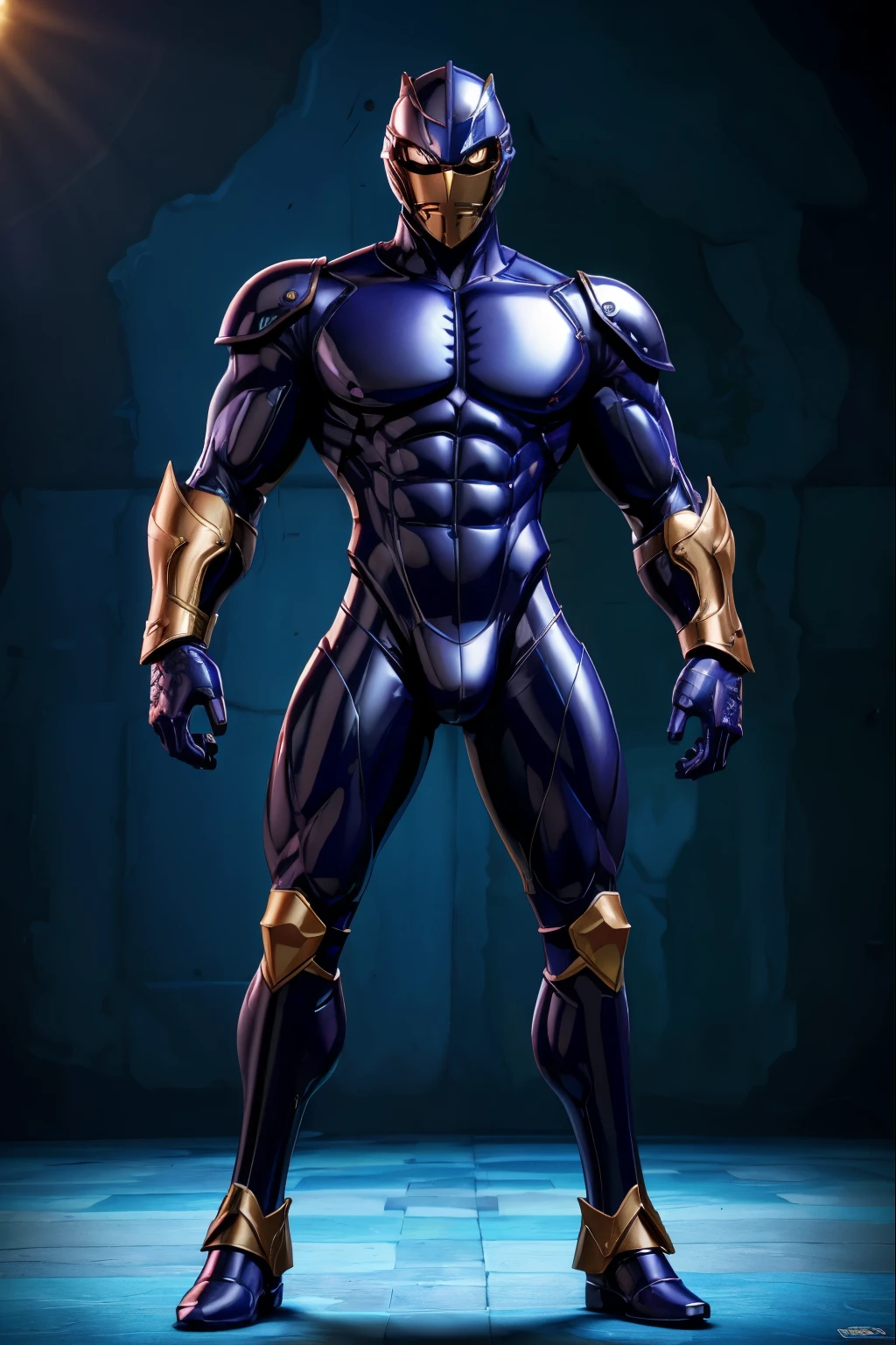 ((Best Quality, 8K, ultra-detailed, Masterpiece: 1.3)), 1boy, shiny skin, sharp, Perfect Body Beauty, realistic shaded perfect body, muscular male, (cute male face:1.1),("bodysuit, big bulge ":1.2),("leggins , armor":1.1),("glove, armor":1.1 ), helmet, helmet that covers the entire head, mask of an expressionless male face. (techwear)(dynamic pose:1.1), thigh , battle field , (bulge focus:1.2), 3d, cartoon