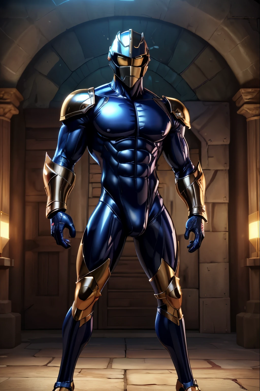 ((Best Quality, 8K, ultra-detailed, Masterpiece: 1.3)), 1boy, shiny skin, sharp, Perfect Body Beauty, realistic shaded perfect body, muscular male, (cute male face:1.1),("bodysuit, big bulge ":1.2),("leggins , armor":1.1),("glove, armor":1.1 ), helmet, helmet that covers the entire head, mask of an expressionless male face. (techwear)(dynamic pose:1.1), thigh , battle field , (bulge focus:1.2), 3d, cartoon