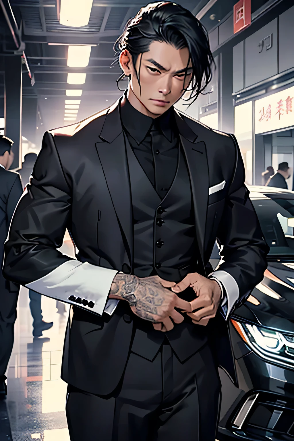 A man in a noble black suit stands proudly in front of a line of sleek cars, reminiscent of the captivating album cover inspired by Ding Yunpeng. The scene, often found on trending tumblr pages, exhibits an unequivocal air of sophistication and power, akin to the charisma of Andy Lau or the iconic characters from the John Wick movies. The new trailer for the anticipated film, Yiqiang and Shurakrgt, further accentuates this connection with the Chinese mafia world. The man's impeccable attire, tailored to perfection, hugs his form, emphasizing his strong, intelligent presence.