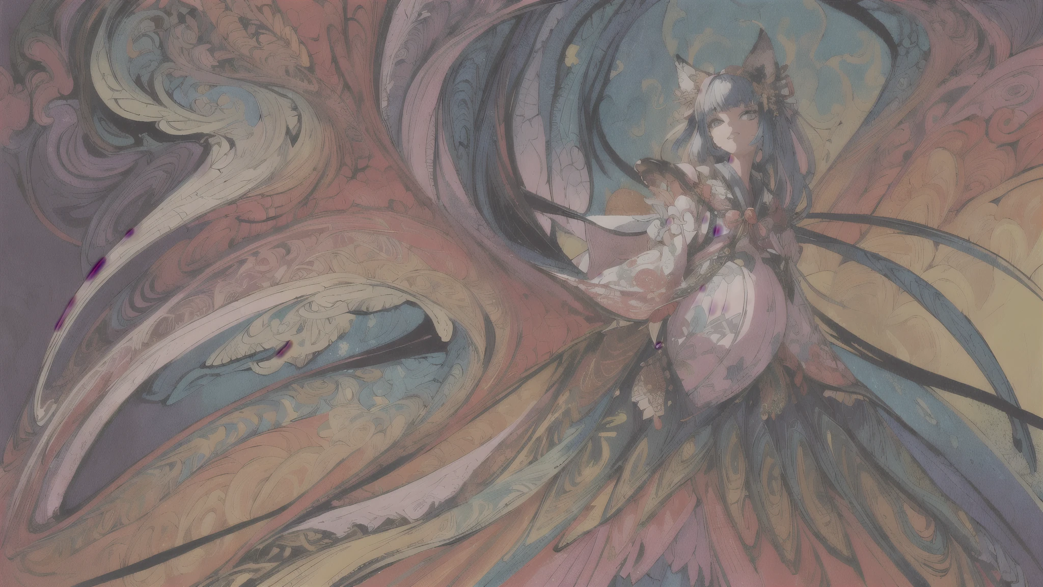 (masterpiece, top quality, best quality, official art, Beautiful and beautiful:1.2), (1 Girl:1.5), Extremely detailed,(Fractal Art:1.2),rich and colorful,The most detailed,(Zentangle:1.2), (Dynamic poses), (Abstract Background:1.5), (Traditional clothing:1.2), (Glowing skin), (Many colors:1.4), Upper Body, masterpiece, best quality,high quality,high resolution, 16K,Raw,ultra high resolution,Ultra Detailed,Fine details,extremely delicate and beautiful,Extremely detailed,true shadow, Japanese cartoons,Very detailed painting,Award-winning glamour,wonderful,Art style,Programming,pregnant