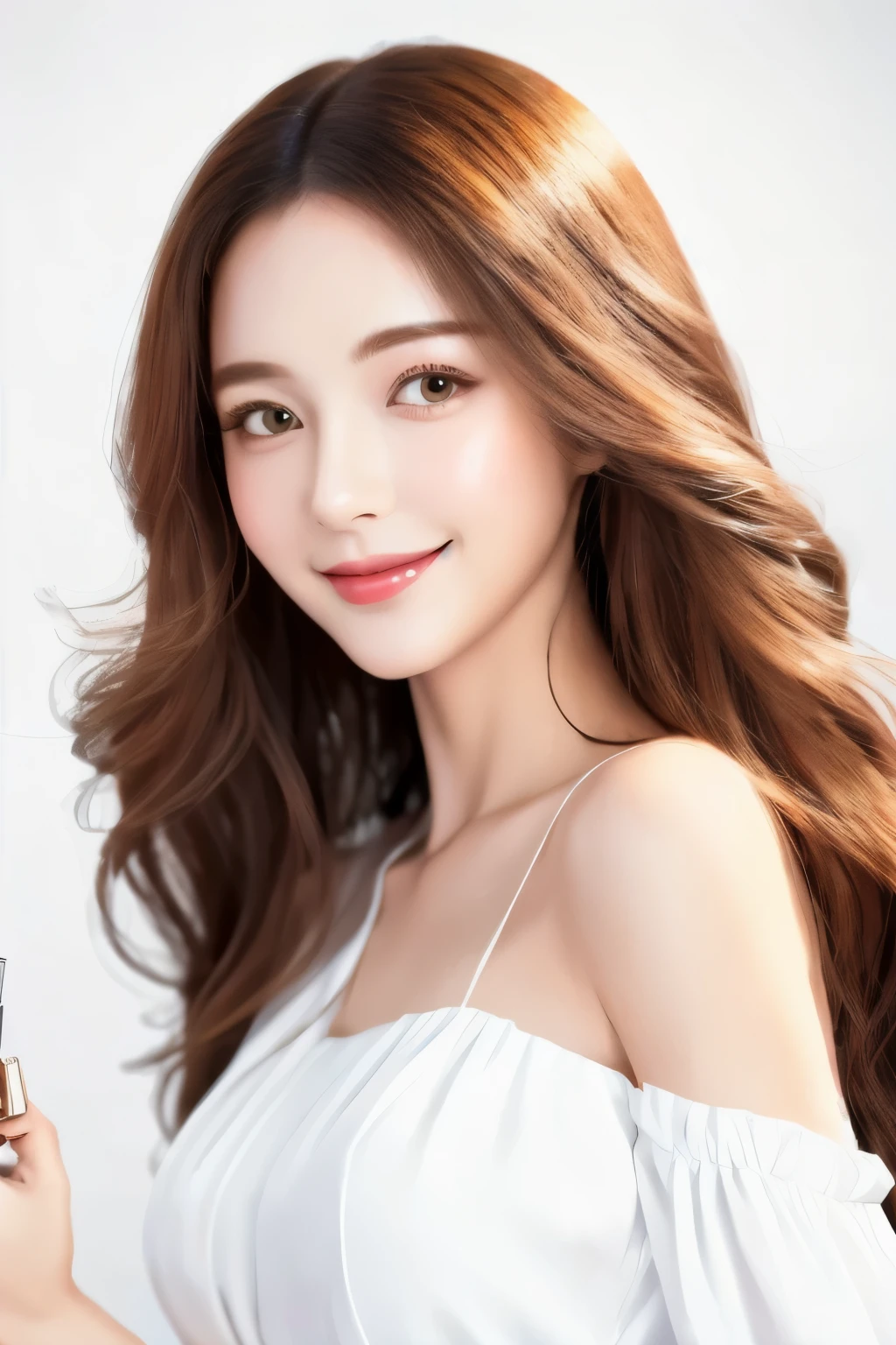 (Best quality, masterpiece: 1.3), 1 girl, An illustration、Anime Girl、hostess、Shiny curly hair、Hanging eyes、Beauty、Hostess、Holder Neck Dress、whitening of the skin color,、thin、Makeup、A seductive smile、Two-dimensional art、