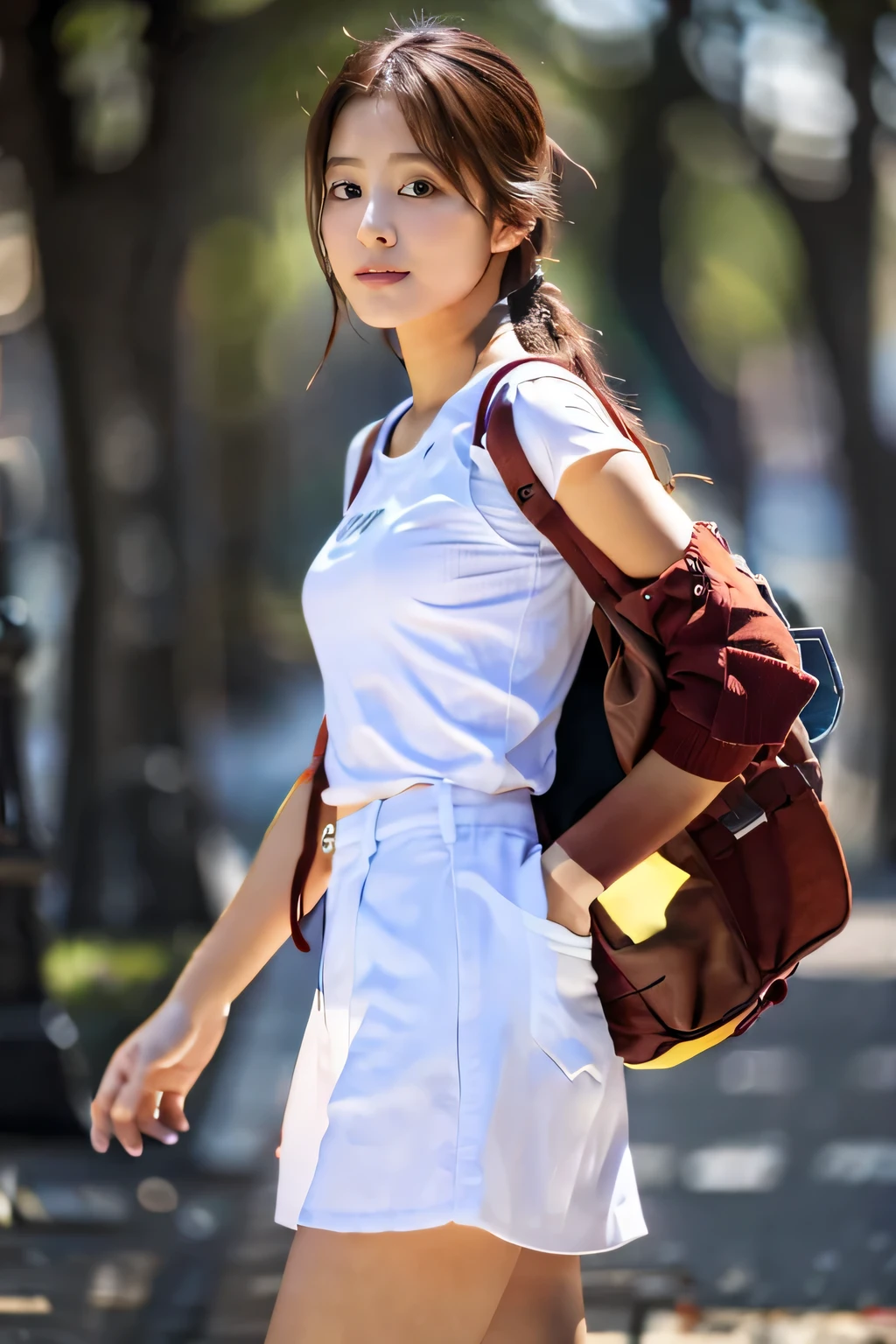  girl walking in space