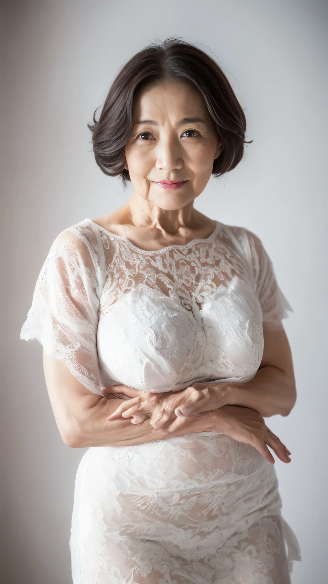 Asian Beauty, Full-body display, mother, ((Fractal Art)), (((masterpiece))), 8k, Clear images, (((alone))), (((Older Chinese Mature))), Pure white background, Gray Hair, Lower your arms, wear a flashy bra, gravure, Look forward, ((Elderly mature woman with an old face)), Depict lips accurately,Red lips, Flashy makeup, (((alone))), (((Perfect Anatomy))), Elderly, Pure white background, gravure, natural upright posture, Look forward, ((Obscene)), Beautiful mature woman, highest quality, Very detailed, Realistic, Very detailed細なスキン, (1 Chinese), (positive), 120 years old, Huge breasts, Mature politician, Glamour, sexy, Pure white skin, Looking at the audience,
