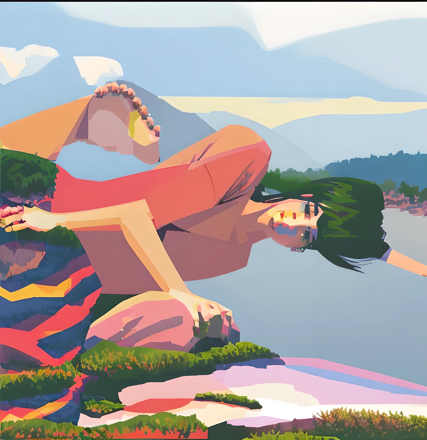 Two people enjoying the scenery