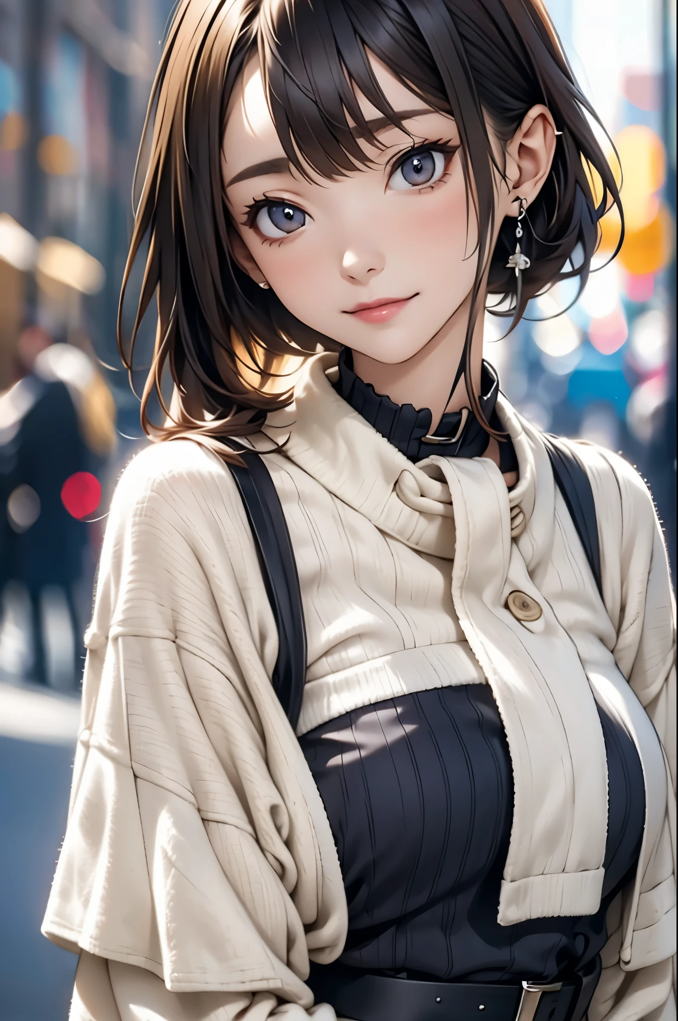 ((Biologically correct number of limbs))、(( whole body including face))、4K、Masterpiece、((focus on the face))、((Symmetrical facial features))、Eyes with detailed description、Beautiful woman、Outstanding style、(slender)、Detailed depiction of faces、Looking up、Sweat、Embarrassed look、(((Tokizaki Kurumi)))、