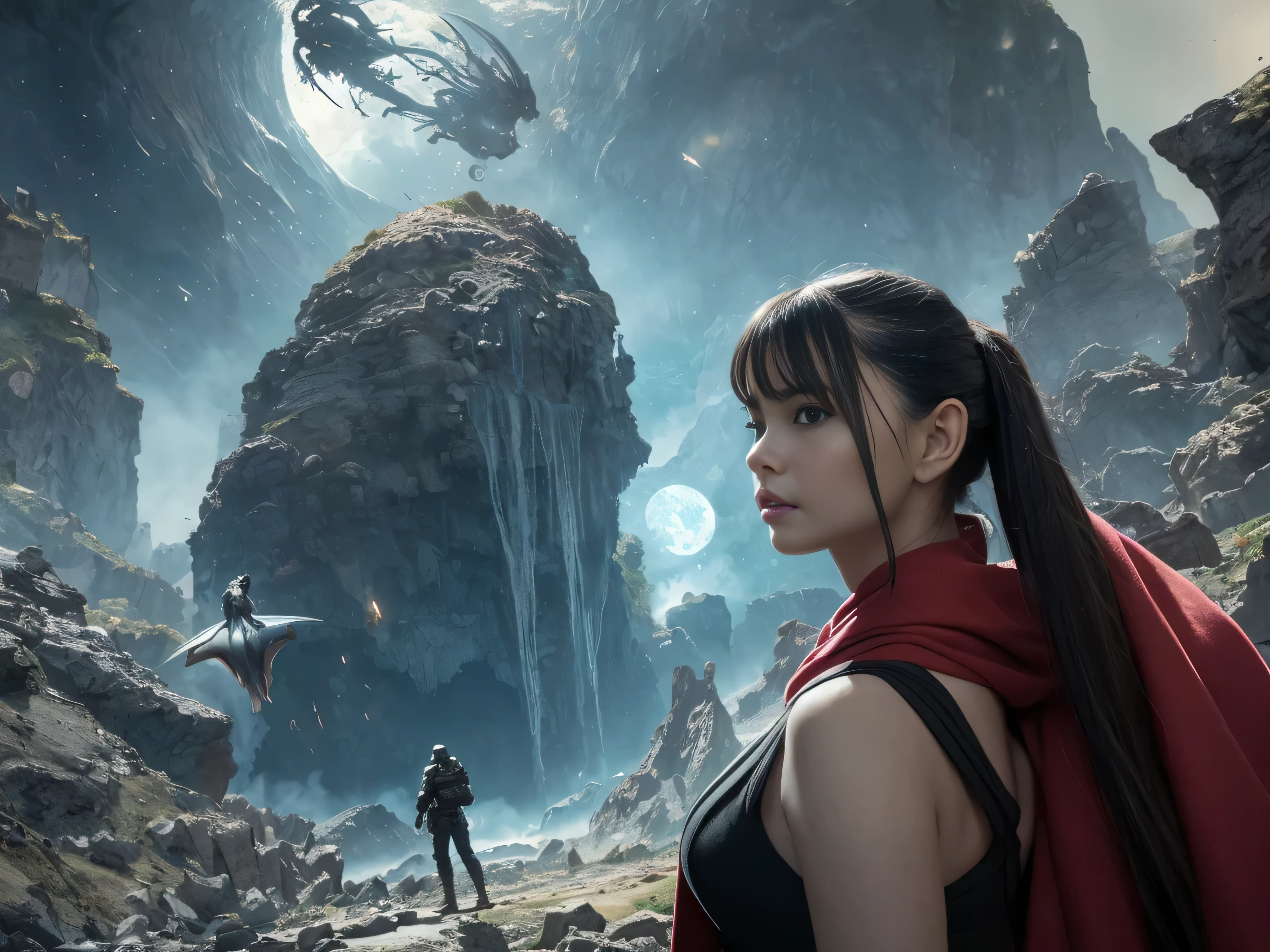 Arafe images of women in science fiction - fiction scenes、Android Jones and Chris Dyer、Sofia Vergara portrait、Square Enix Cinematic Art、Promotional images for the film、Shot in IMAX、Muspelheim、The protagonist in the foreground、Paul Atreides、IMAX Rendering、Evil Wizard、Elora、IMAX