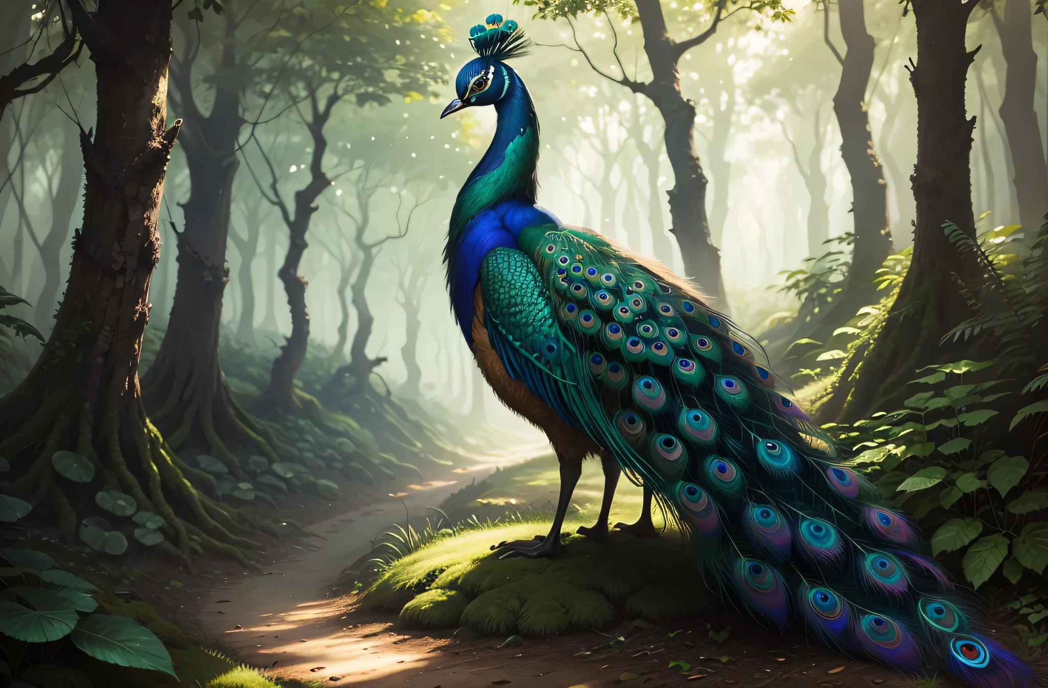 Peacock in the forest