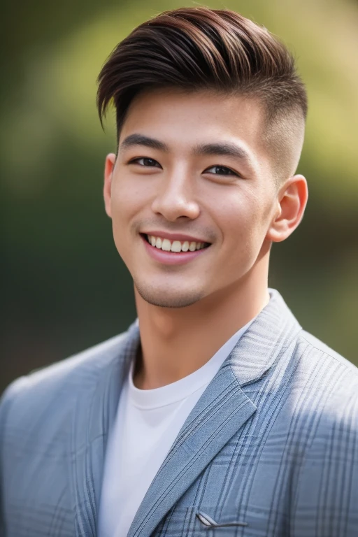 ((highest quality, 8k, masterpiece: 1.3)), 1 straight Chinese hottie, Focus on a good profile: 1.3, (Perfect jawline, Sharp features: 1.2), breathtaking physique, Muscular, Exquisite facial structure, (Captivating Gaze: 1.2), ((Hipster hairstyle)), (Cute Smile), (Captivating Charm: 1.4), (Respected by gay men: 1.2), (Impeccable fashion sense), ((A captivating presence: 1.3)), ((Demanding attention: 1.2))