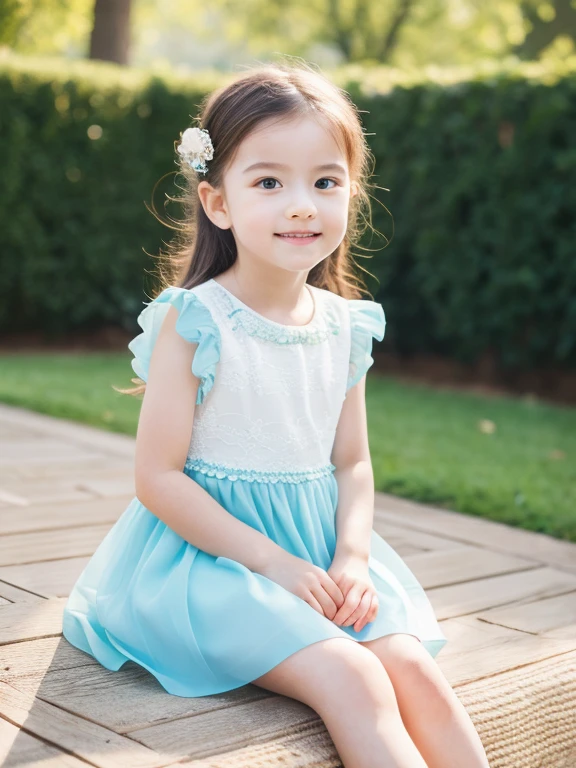 best quality，masterpiece，high resolution，HD，super clear face，sitting，a beauty，Rich daughter，early ，dignified and elegant，High-end designer children&#39;s clothing，Smile，At the dinner，Dance