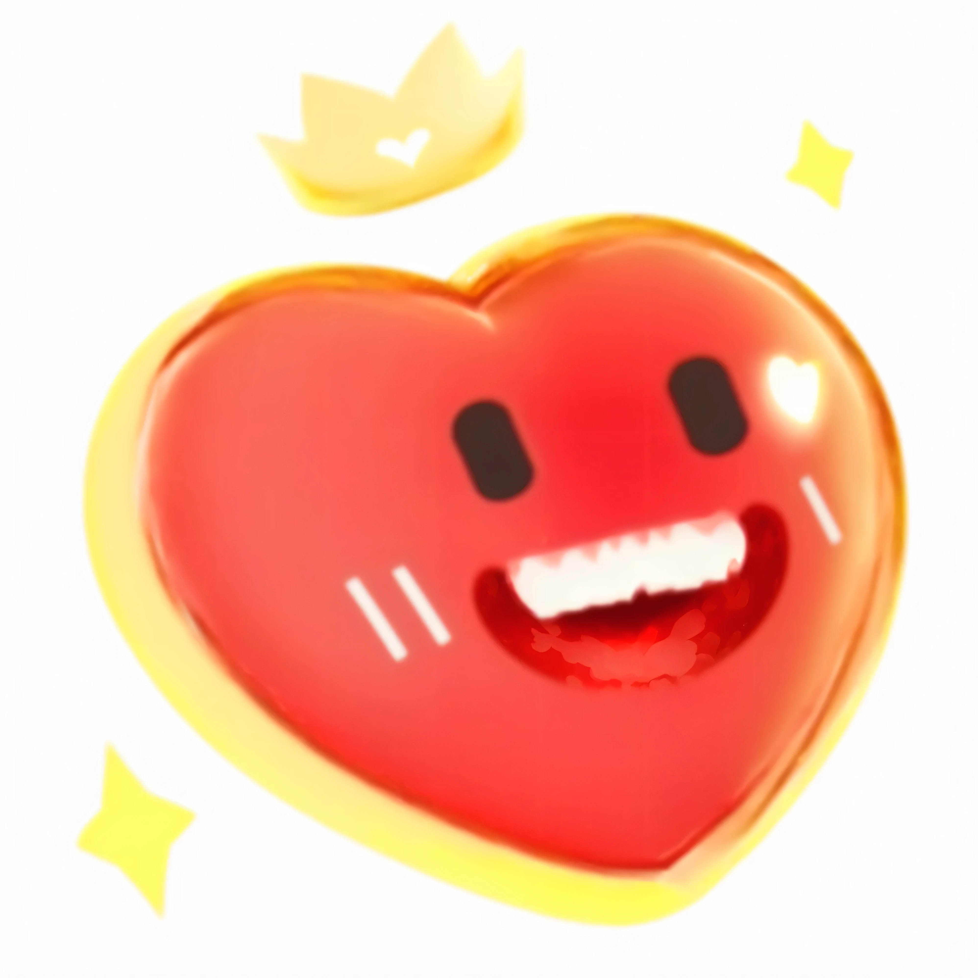 a red heart with a crown on top of it, emote, new emoji of biting your lip, twitch emote, glowy, his one yes glow red, magic heart, (heart), telegram sticker, bt21, bt 2 1, [[[[grinning evily]]]], heart effects, lovely queen, 🐿🍸🍋