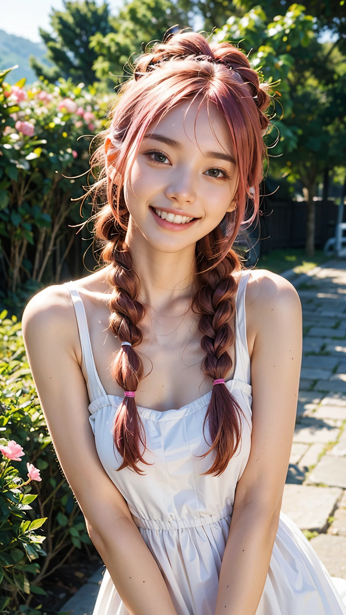 A close up of a woman with long red hair posing for a picture - SeaArt AI