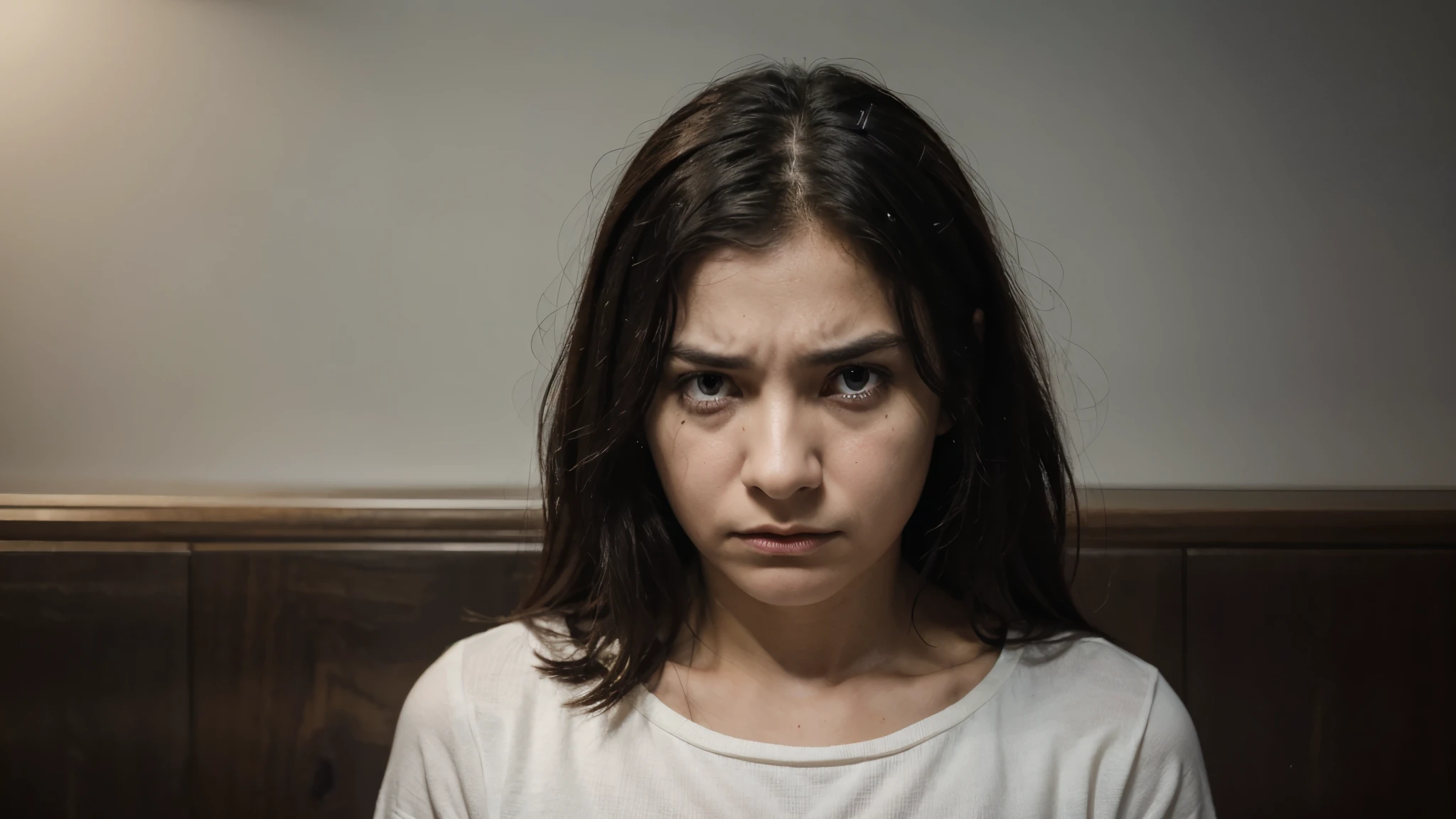 "Create an image that illustrates the emotional distress experienced by someone with dismorphobia, with a focus on their preoccupation with perceived flaws in their appearance."