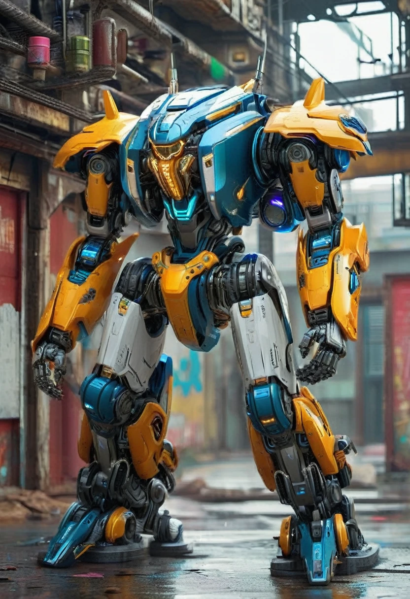 (masterpiece), best quality, expressive eyes, perfect face, (cute teenager, "Generate an anime-inspired mecha illustration with dynamic action poses and intricate mechanical details. Incorporate bold, vivid colors and dramatic lighting to enhance the sense of intensity and power."), vivid colors, foto realista, Super adobe, textura detallada, aesthetics, arte neuro cognitivo, neurocore, Photoshop, escala de colores, Arte alto, iPhone 14 Pro Max Camera, detalles intrincados, photographic realism, ultra calidad, ultra realista, photoreal,