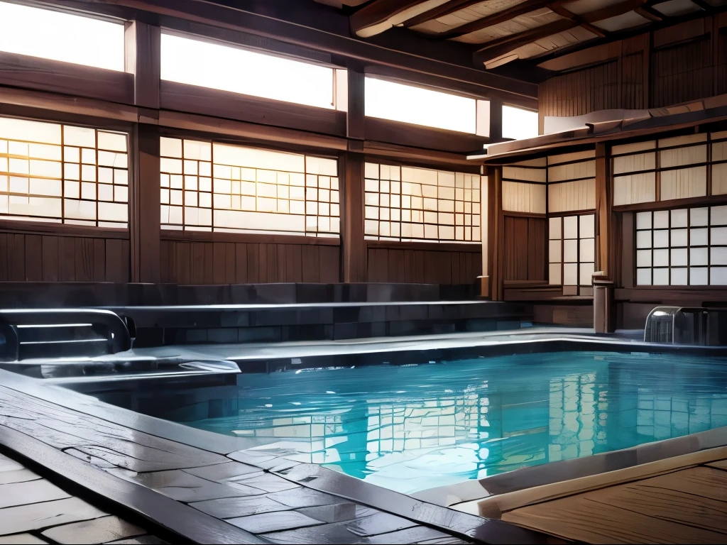 (highest quality:1.5), (masterpiece:1.5), background, japanese public bath, inside