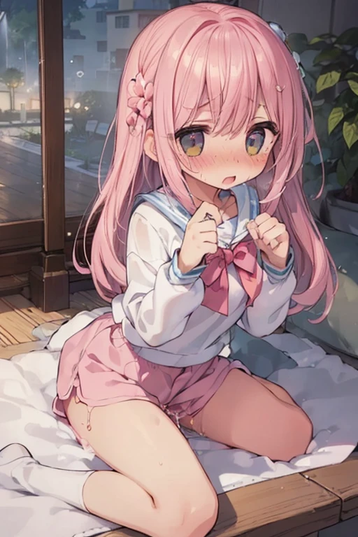 (orgasm、Cramp、blush、Watery eye、Love juice:1.3)、Shorts