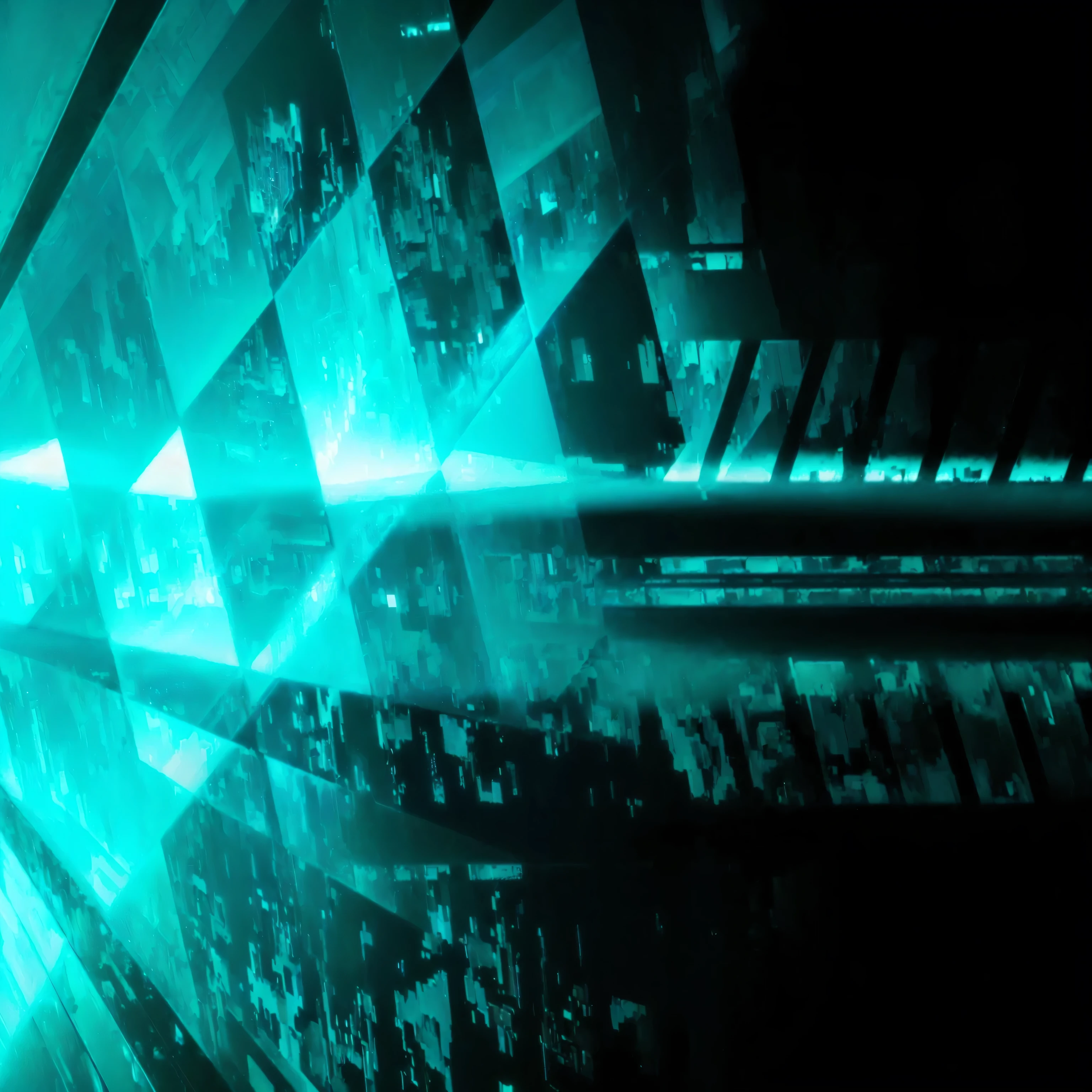 there is a blue light shining through a dark room, Network Background, cyan dimensional light, megastructure background, Futuristic Background, digital greebles background, Abstract Technology, Digital Background, Gorgeous modern background, megastructure background), Abstract Design. Parallax. blue, Abstract Background, background megastructure, dark sci - fi background, Cyberpunk background