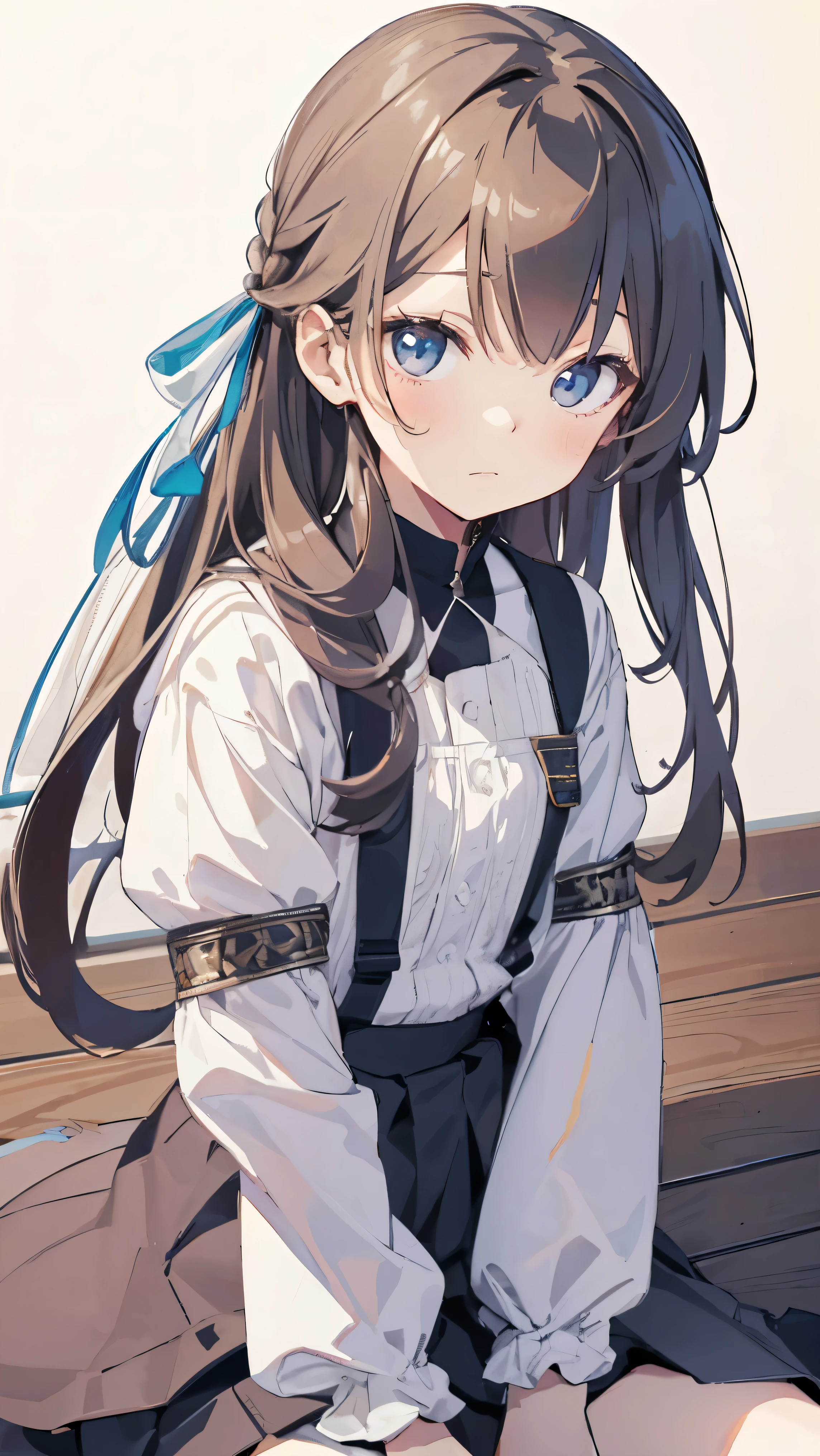 Masterpiece、Highest quality、highest quality、(((Lori)))、 ((((Petite))))、Shiny hair quality、Small face、Sitting、Super detailed, beautiful, wide eyes、Ultra-detailed, clear and beautiful faces、(cute illustration:1.2), High-resolution, ultra-detailed, best quality, embarrassed