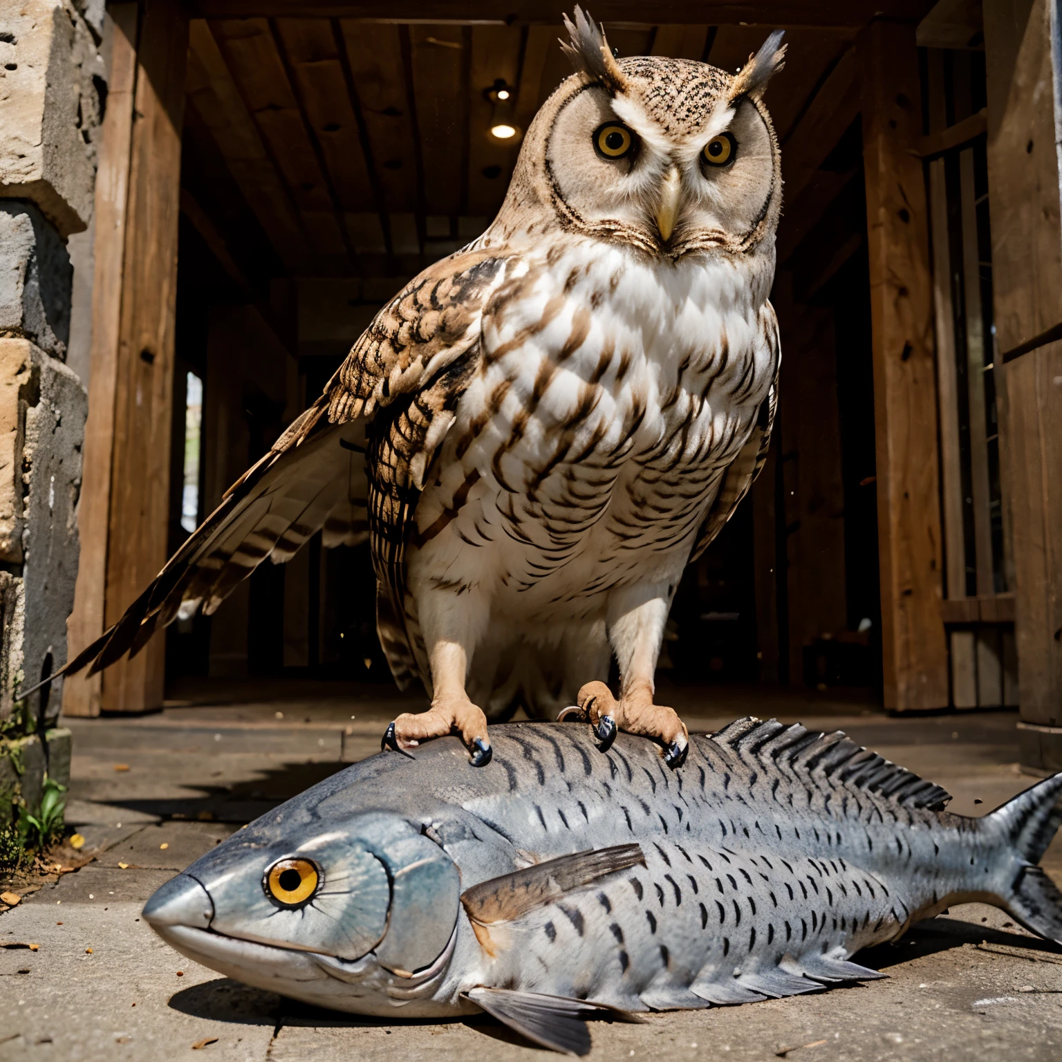 Big owl vs swordfish