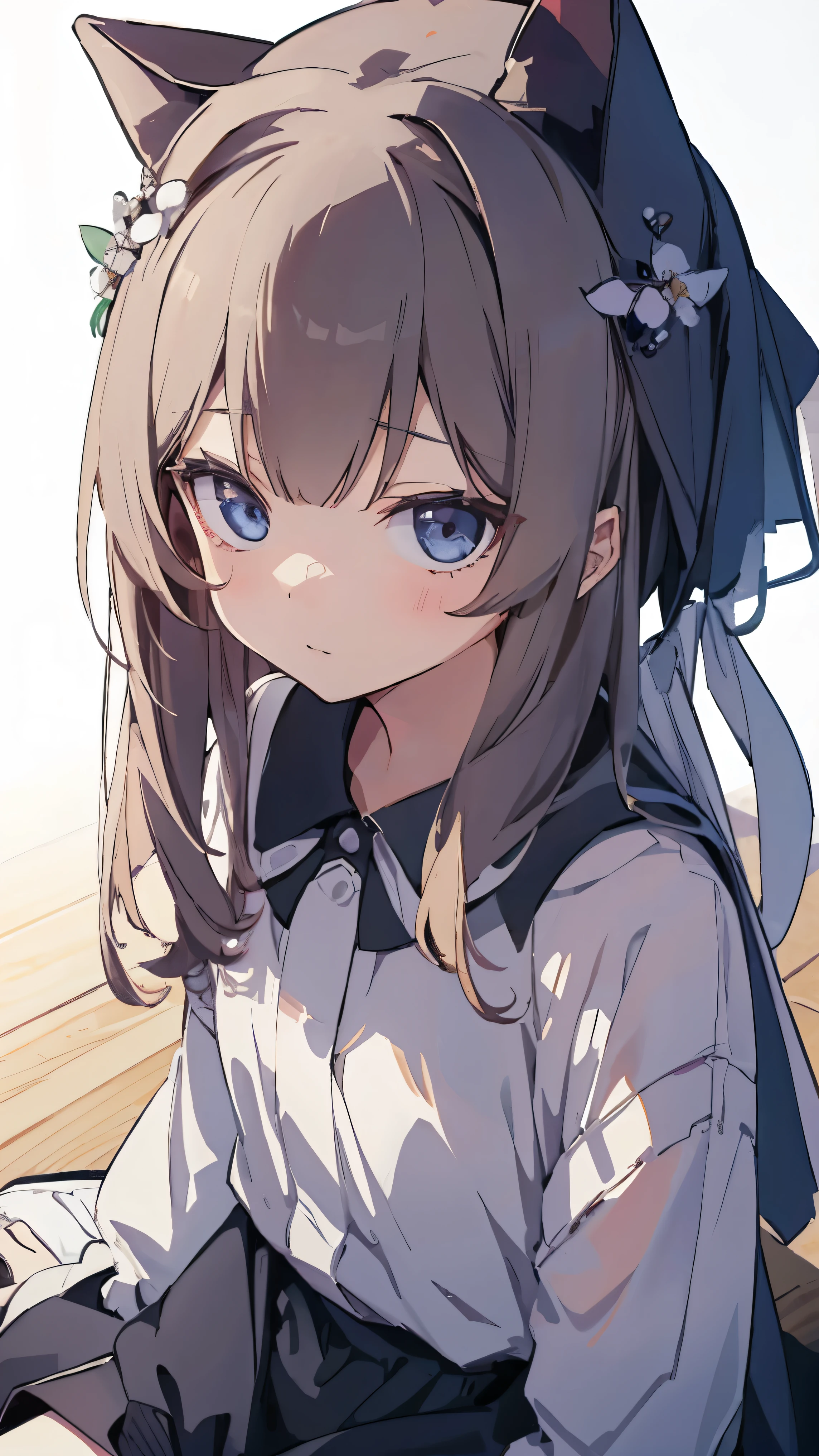 Masterpiece、Highest quality、highest quality、(((Lori)))、 ((((Petite))))、Shiny hair quality、Small face、Sitting、Super detailed, beautiful, wide eyes、Ultra-detailed, clear and beautiful faces、(cute illustration:1.2), High-resolution, ultra-detailed, best quality, embarrassed