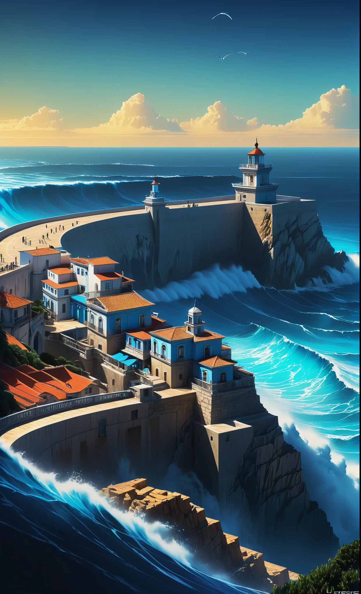 Nazare Nautica vol.2 Oldtown, by Luis Duarte, Nanopunk, blue shading, Nazare style, Element Water, Mythpunk, Graphic Interface, Space Art, Sci-Fic Art, Dark Influence, NijiExpress 3D v3, Kinetic Art, Datanoshing, Oilpainting, Ink v3, Splash style, Abstract Art, Abstract Tech, Cyber Tech Elements, Futuristic, Epic style, Illustrated v3, Deco Influence, AirBrush style, drawing