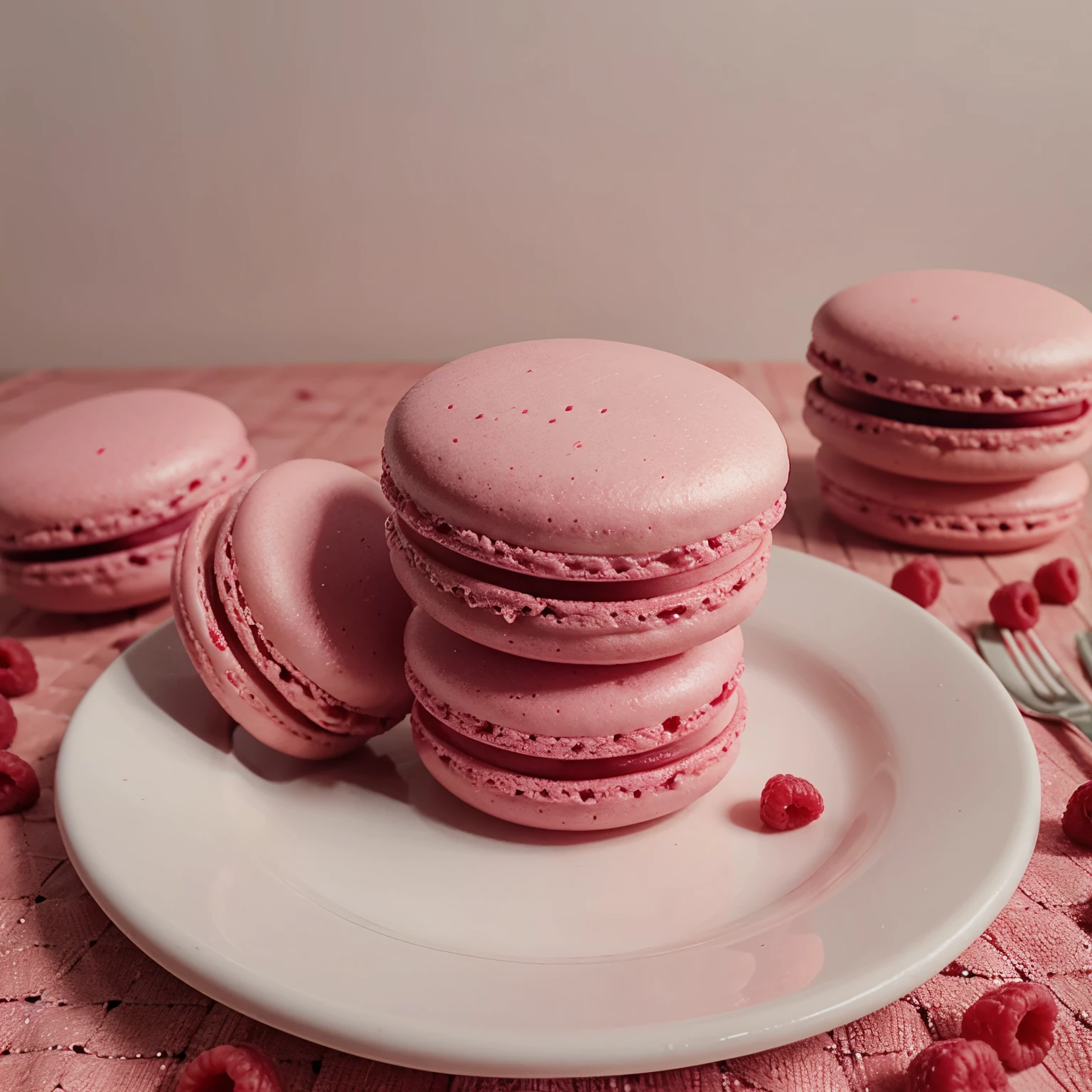 raspberry macarons