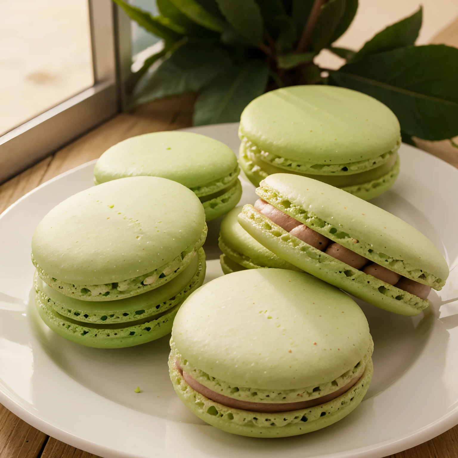 Lime macarons