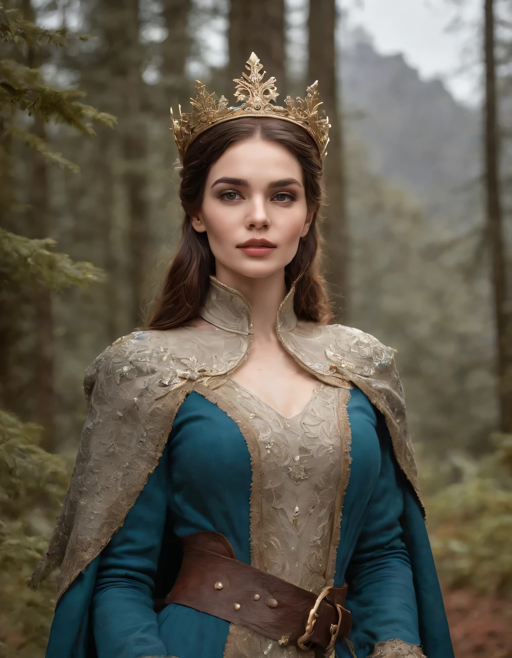 Woman with an ice tiara on her head and a navy blue winter cape with gold details, broche de floco de neve. longos cabelos pretos. rainha do inverno, princesa elfa, retrato de uma rainha elfa, rainha elfa, princesa inverno, uma rainha elfa, artegerm em artstation pixiv, bela e elegante rainha elfa, corpo inteiro. Parado na neve em frente a um grande castelo gelado. Personagem de RPG. Era medieval. Mulher elfa. Elfa de cabelos ruivos. Olhos azuis. Elfa da floresta. Elfa Guerreira da floresta. Elfa arqueira. Arqueira medieval. arco e flecha. Organic Amadura. Armadura verde musgo. soft lighting. Parado no meio da floresta. Floresta densa. Cogumelos bioluminescentes. fantastic scenery. Luz do dia. Luz solar. realces de cores quentes. Paleta verde azul e amarelo. Design de personagens de RPG. Modelo IG | artegerm, :: Rossdraws, obra de arte no estilo de guweiz, extremamente detalhada artegerm. corpo inteiro, fundo detalhado de um castelo, hiper detalhado, rosto detalhado, foto sincera POV, por Lee Jeffries, Nikon D850, filme fotografia de estoque ,4Kodak Portra 400, F1 Camera Lens.6, cores ricas, hiper-realista, textura realista, dramatic lighting, Cinemastill 800 (8k, Foto CRU, melhor qualidade, obra-prima: 1.2), ultra-detalhado, (pele altamente detalhada: 1.2), 8k hd, dslr, soft lighting, alta qualidade.Modelo IG | artegerm, :: Rossdraws, obra de arte no estilo de guweiz, extremamente detalhada artegerm. corpo inteiro, fundo detalhado de um castelo, hiper detalhado, rosto detalhado, foto sincera POV, por Lee Jeffries, Nikon D850, filme fotografia de estoque ,4Kodak Portra 400, F1 Camera Lens.6, cores ricas, hiper-realista, textura realista, dramatic lighting, Cinemastill 800