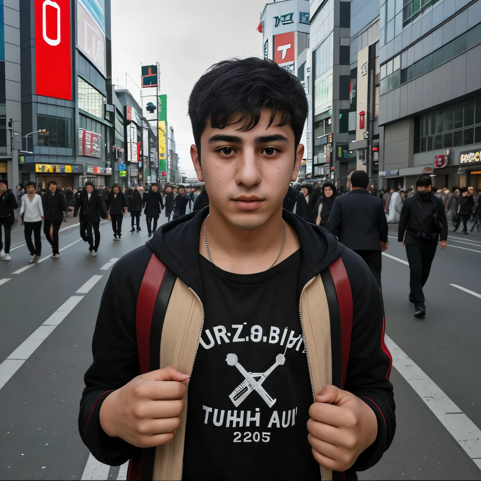 A turkish teenager man at shibuya 