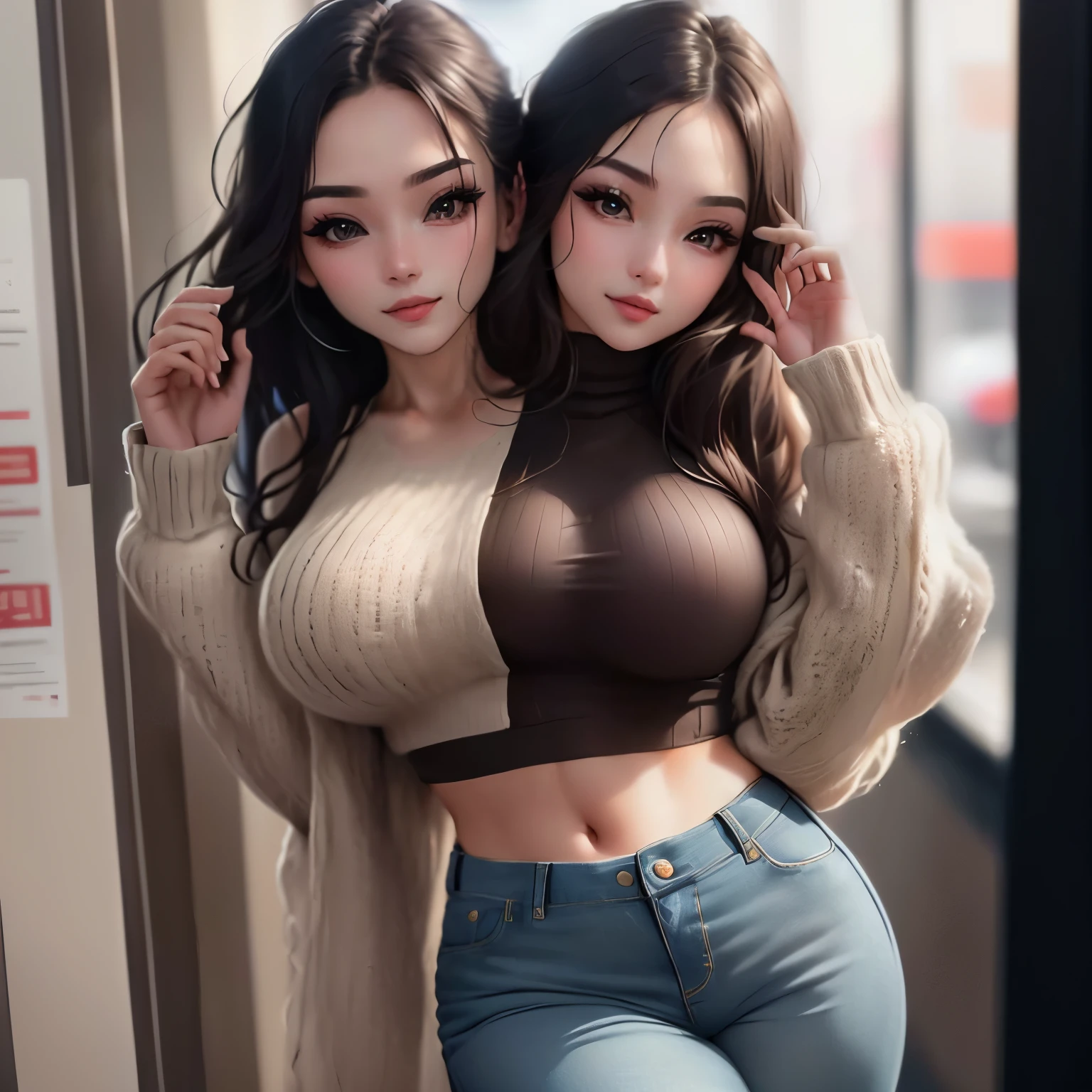 2girl, 2 girl, waist up, concept art, [shu qi:Anushka Sharma:1], grabbing vagina, masturbating touching her breast naked her vagina no panties, Ruff, Anklet, Makeup, loop lighting, 80mm, official art, unity 8k wallpaper, ultra detailed, aesthetic, masterpiece, best quality, photorealistic