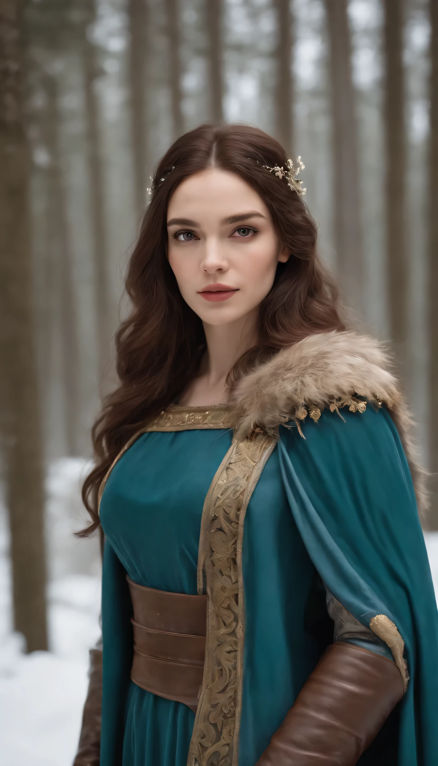 Woman with an ice tiara on her head and a navy blue winter cape with gold details, broche de floco de neve. longos cabelos pretos. rainha do inverno, princesa elfa, retrato de uma rainha elfa, rainha elfa, princesa inverno, uma rainha elfa, artegerm em artstation pixiv, bela e elegante rainha elfa, corpo inteiro. Parado na neve em frente a um grande castelo gelado. Personagem de RPG. Era medieval. Mulher elfa. Elfa de cabelos ruivos. Olhos azuis. Elfa da floresta. Elfa Guerreira da floresta. Elfa arqueira. Arqueira medieval. arco e flecha. Organic Amadura. Armadura verde musgo. soft lighting. Parado no meio da floresta. Floresta densa. Cogumelos bioluminescentes. fantastic scenery. Luz do dia. Luz solar. realces de cores quentes. Paleta verde azul e amarelo. Design de personagens de RPG. Modelo IG | artegerm, :: Rossdraws, obra de arte no estilo de guweiz, extremamente detalhada artegerm. corpo inteiro, fundo detalhado de um castelo, hiper detalhado, rosto detalhado, foto sincera POV, por Lee Jeffries, Nikon D850, filme fotografia de estoque ,4Kodak Portra 400, F1 Camera Lens.6, cores ricas, hiper-realista, textura realista, dramatic lighting, Cinemastill 800 (8k, Foto CRU, melhor qualidade, obra-prima: 1.2), ultra-detalhado, (pele altamente detalhada: 1.2), 8k hd, dslr, soft lighting, alta qualidade.Modelo IG | artegerm, :: Rossdraws, obra de arte no estilo de guweiz, extremamente detalhada artegerm. corpo inteiro, fundo detalhado de um castelo, hiper detalhado, rosto detalhado, foto sincera POV, por Lee Jeffries, Nikon D850, filme fotografia de estoque ,4Kodak Portra 400, F1 Camera Lens.6, cores ricas, hiper-realista, textura realista, dramatic lighting, Cinemastill 800