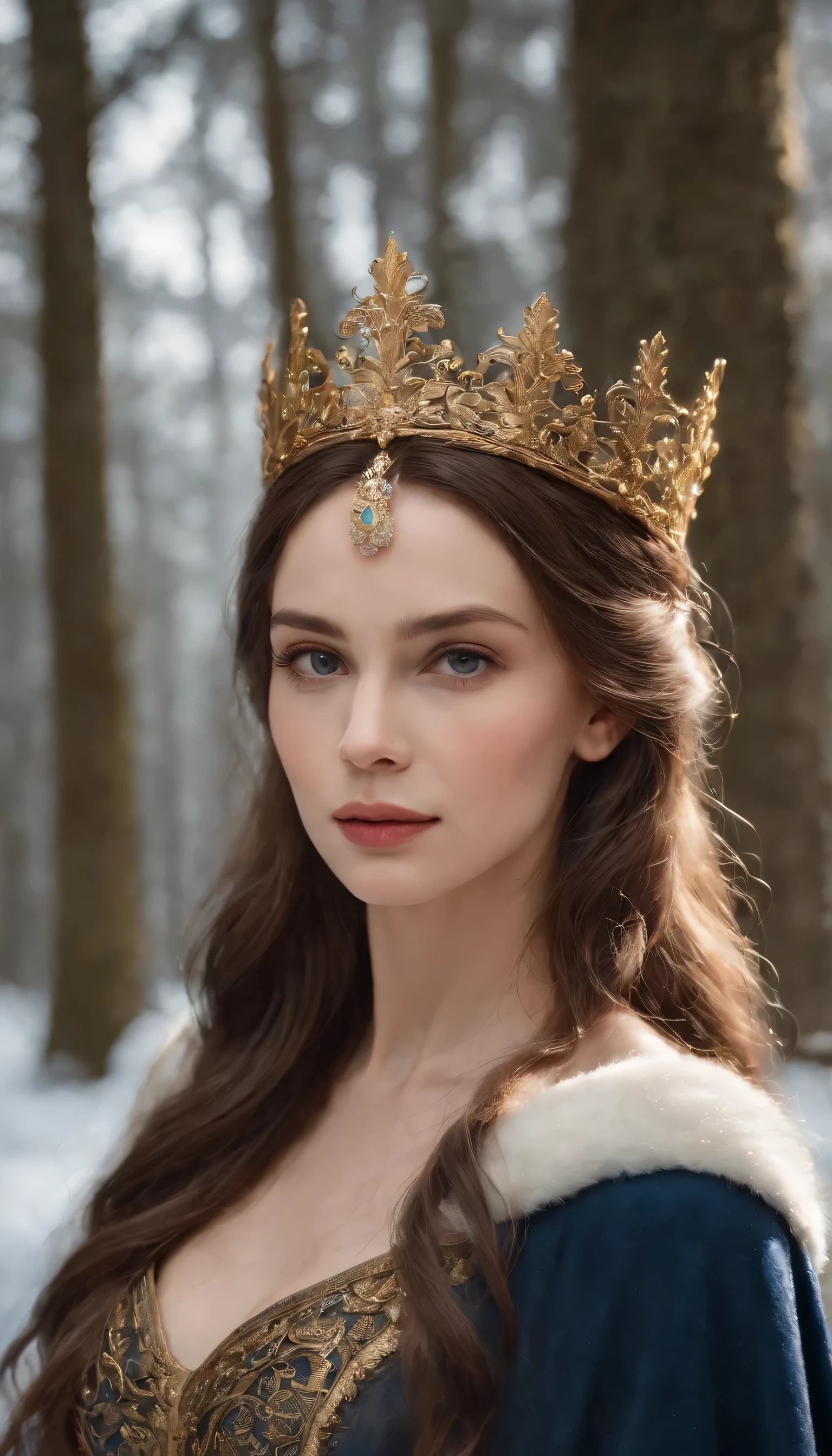 Woman with an ice tiara on her head and a navy blue winter cape with gold details, broche de floco de neve. longos cabelos pretos. rainha do inverno, princesa elfa, retrato de uma rainha elfa, rainha elfa, princesa inverno, uma rainha elfa, artegerm em artstation pixiv, bela e elegante rainha elfa, corpo inteiro. Parado na neve em frente a um grande castelo gelado. Personagem de RPG. Era medieval. Mulher elfa. Elfa de cabelos ruivos. Olhos azuis. Elfa da floresta. Elfa Guerreira da floresta. Elfa sexy arqueira. Arqueira medieval. arco e flecha. Organic Amadura. Armadura verde musgo. soft lighting. Parado no meio da floresta. Floresta densa. Cogumelos bioluminescentes. fantastic scenery. Luz do dia. Luz solar. realces de cores quentes. Paleta verde azul e amarelo. Design de personagens de RPG. Modelo IG | artegerm, :: Rossdraws, obra de arte no estilo de guweiz, extremamente detalhada artegerm. corpo inteiro, fundo detalhado de um castelo, hiper detalhado, rosto detalhado, foto sincera POV, por Lee Jeffries, Nikon D850, filme fotografia de estoque ,4Kodak Portra 400, F1 Camera Lens.6, cores ricas, hiper-realista, textura realista, dramatic lighting, Cinemastill 800 (8k, Foto CRU, melhor qualidade, obra-prima: 1.2), ultra-detalhado, (pele altamente detalhada: 1.2), 8k hd, dslr, soft lighting, alta qualidade.Modelo IG | artegerm, :: Rossdraws, obra de arte no estilo de guweiz, extremamente detalhada artegerm. corpo inteiro, fundo detalhado de um castelo, hiper detalhado, rosto detalhado, foto sincera POV, por Lee Jeffries, Nikon D850, filme fotografia de estoque ,4Kodak Portra 400, F1 Camera Lens.6, cores ricas, hiper-realista, textura realista, dramatic lighting, Cinemastill 800, mulher wiccaniana, wiccano de casamento, Duende Sexy