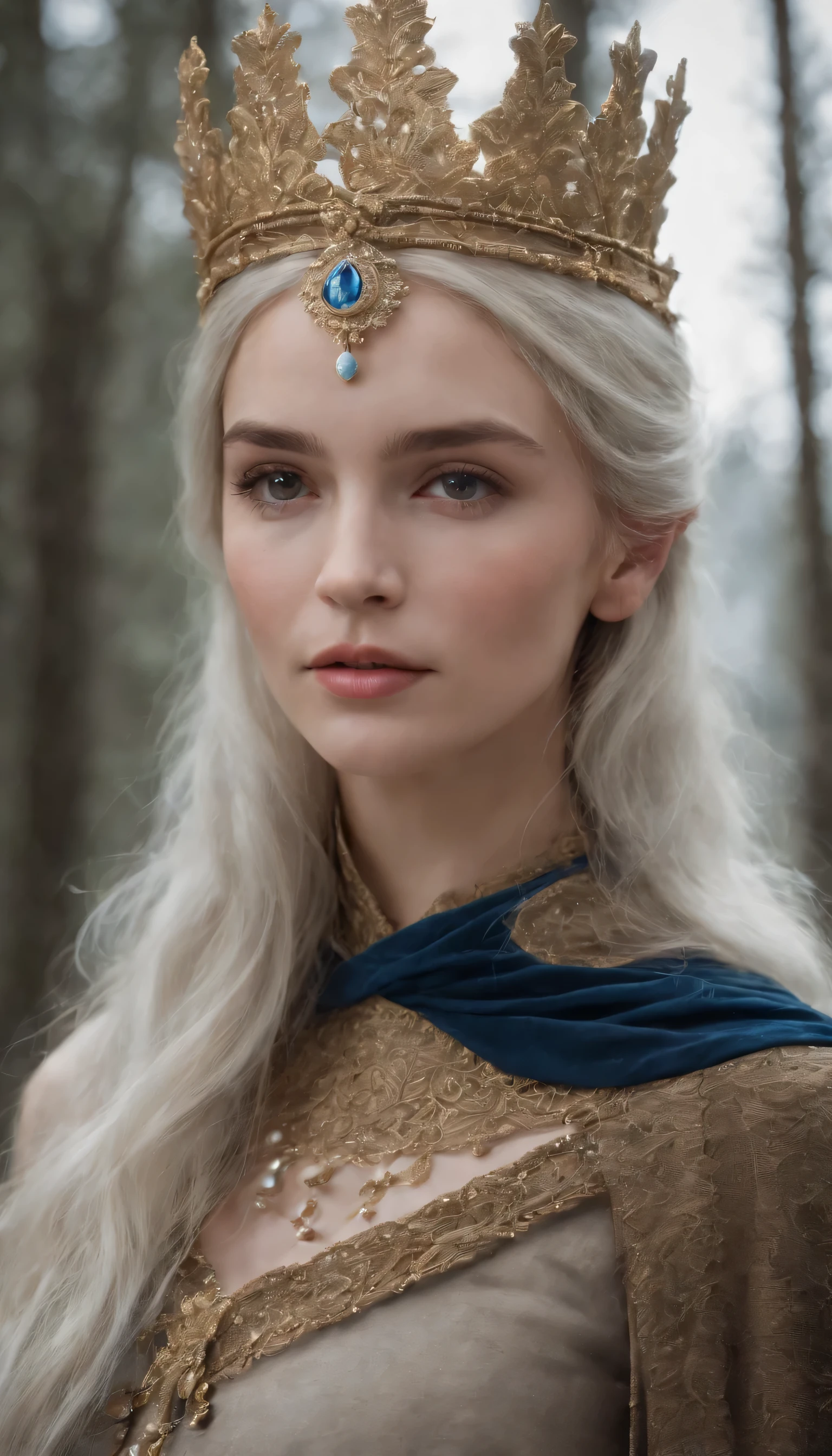 Woman with an ice tiara on her head and a navy blue winter cape with gold details, broche de floco de neve. longos cabelos pretos. rainha do inverno, princesa elfa, retrato de uma rainha elfa, rainha elfa, princesa inverno, uma rainha elfa, artegerm em artstation pixiv, bela e elegante rainha elfa, corpo inteiro. Parado na neve em frente a um grande castelo gelado. Personagem de RPG. Era medieval. Mulher elfa. Elfa de cabelos ruivos. Olhos azuis. Elfa da floresta. Elfa Guerreira da floresta. Elfa arqueira. Arqueira medieval. arco e flecha. Organic Amadura. Armadura preta soft lighting. Parado no meio da floresta. Floresta densa. Cogumelos bioluminescentes. fantastic scenery. Luz do dia. Luz solar. realces de cores quentes. Paleta verde azul e amarelo. Design de personagens de RPG. Modelo IG | artegerm, :: Rossdraws, obra de arte no estilo de guweiz, extremamente detalhada artegerm. corpo inteiro, fundo detalhado de um castelo, hiper detalhado, rosto detalhado, foto sincera POV, por Lee Jeffries, Nikon D850, filme fotografia de estoque ,4Kodak Portra 400, F1 Camera Lens.6, cores ricas, hiper-realista, textura realista, dramatic lighting, Cinemastill 800 (8k, Foto CRU, melhor qualidade, obra-prima: 1.2), ultra-detalhado, (pele altamente detalhada: 1.2), 8k hd, dslr, soft lighting, alta qualidade.Modelo IG | artegerm, :: Rossdraws, obra de arte no estilo de guweiz, extremamente detalhada artegerm. corpo inteiro, fundo detalhado de um castelo, hiper detalhado, rosto detalhado, foto sincera POV, por Lee Jeffries, Nikon D850, filme fotografia de estoque ,4Kodak Portra 400, F1 Camera Lens.6, cores ricas, hiper-realista, textura realista, dramatic lighting, Cinemastill 800, mulher wiccaniana, wiccano de casamento, tema casamento escuro
