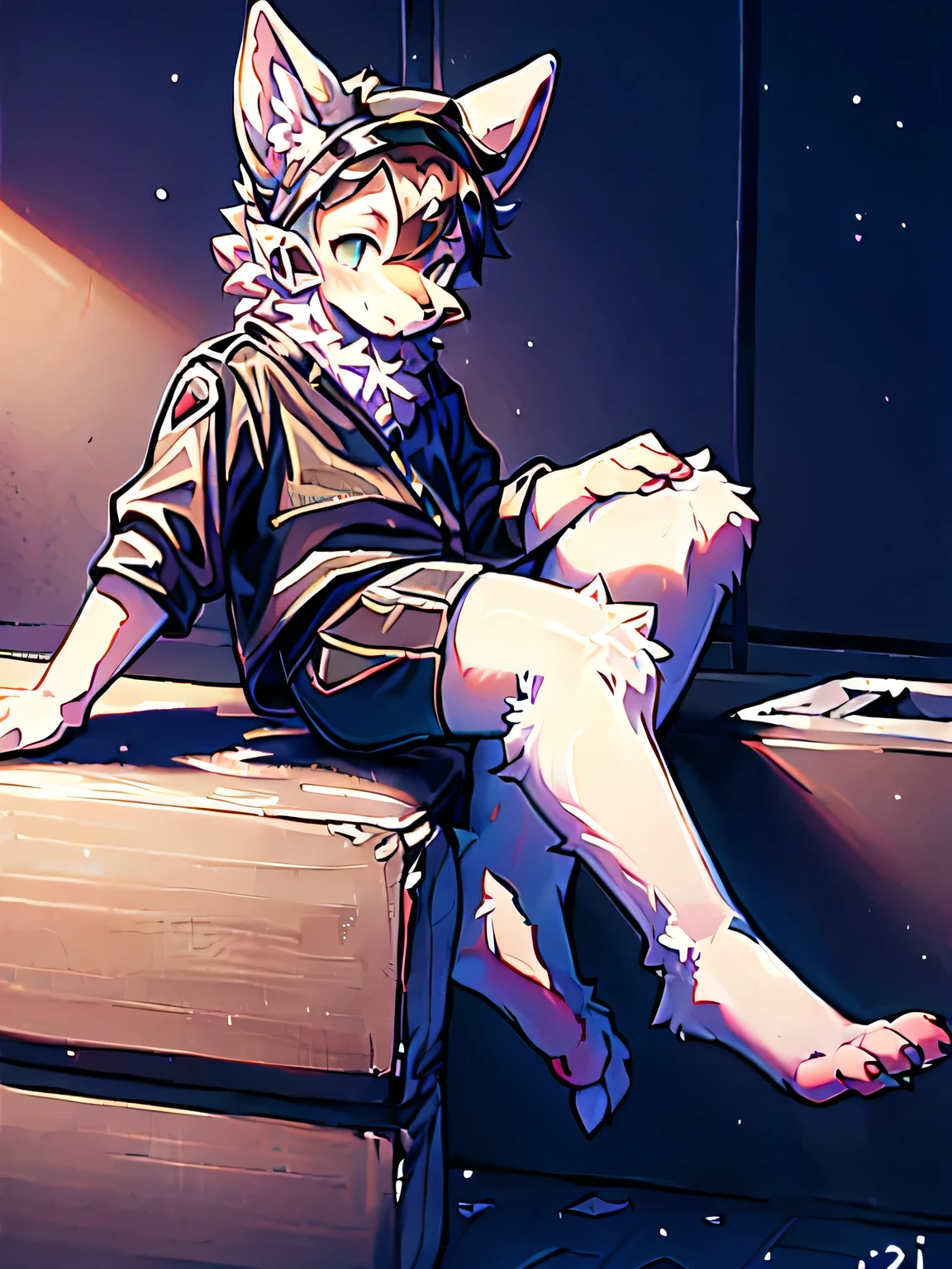bunny boy，furry men，Sickly，Cute appearance，Short stature，Characteristics of three-year-old boy，Summer short sleeves with jacket，Shorts don&#39;t stand out