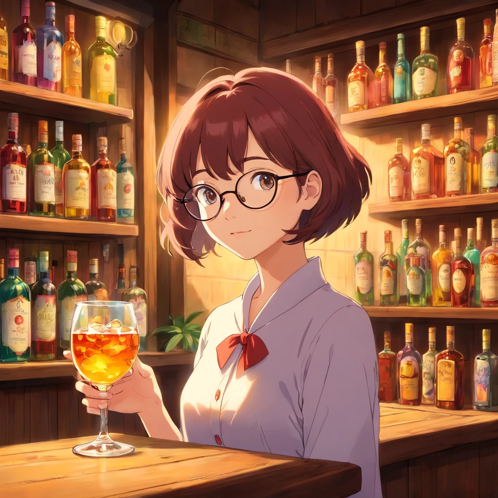 unique　woman　Glasses　liquor