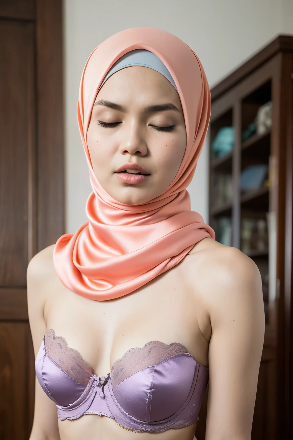 ((Colourful)), ((Big Tits:1)), ((Flat Chest:1)), Wear sunglasses and act like Rosyam, ((Closed Eyes)), ((Strapless Colourful bra Flat Chest)), Naked, Angry pose, Angry face, (((HIJAB MALAY GIRL))), masutepiece, High quality, UHD 45K, Realistic face, Realistic skin feeling , A Japanese Lady, 8 , , Very cute and baby-like face, (((FLAT CHEST))), (MATRIX WORLD), ((look In front at the camera and SADNESS)), ((())), (((CUTE GIRL))), ((PEACH PASTEL LIPS)), ((SATIN LACE)), ((CHUBBY)), ((UNDRESS)). Brown, Flat Chest, Wearing G-String. Sitting, from behind view up, seductive pose, (Small face)