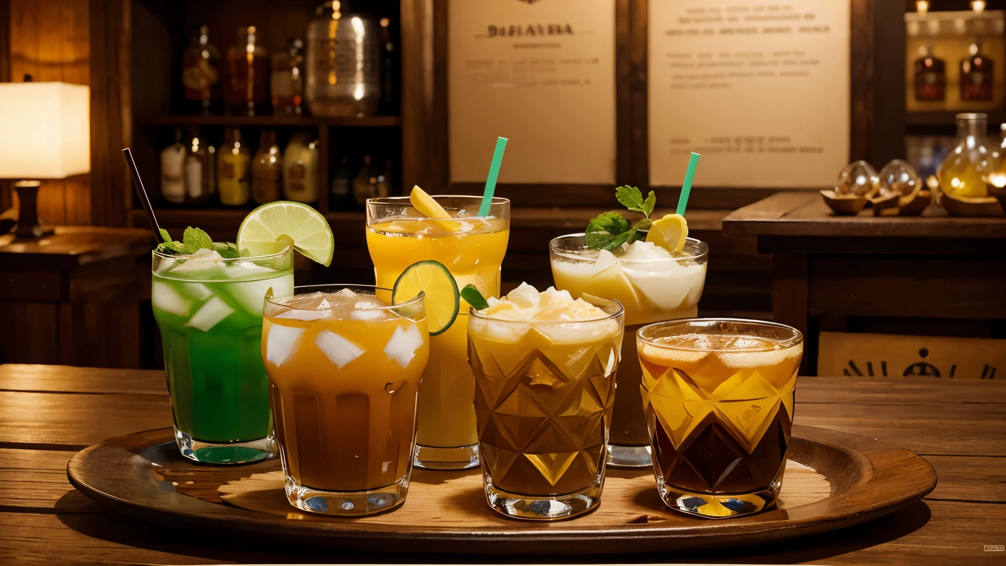 Generate an image featuring a collage of the 10 most interesting traditional drinks from around the world, each depicted in its unique cultural context.