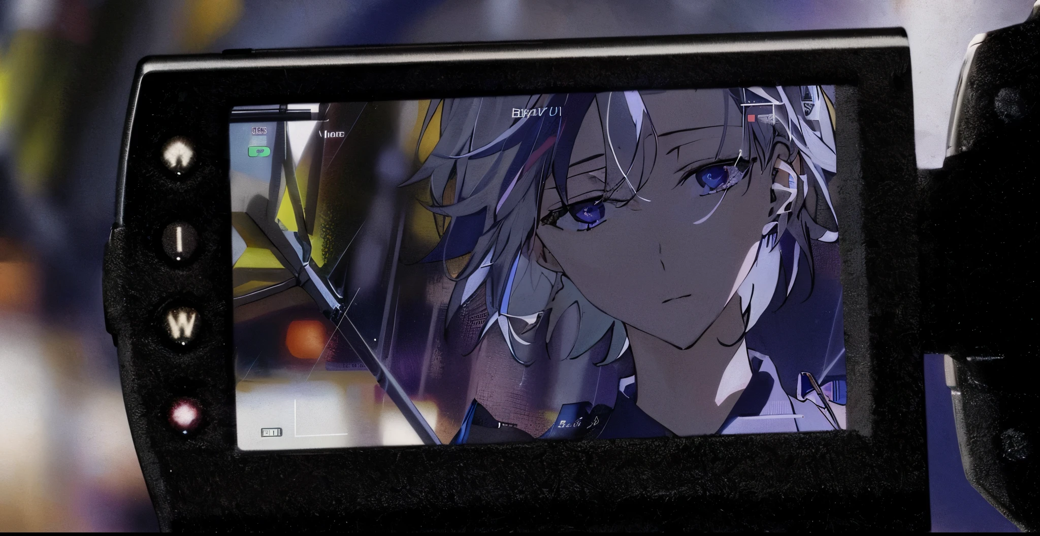 Close-up of camera,A picture of a person is displayed on the screen, best anime 4k konachan wallpaper, Animation keyframes, key point, still from tv anime, Anime style 4k, A fusion of anime style with Fujifilm, Animated movie screenshots, Close to the screen, Animation Key Visual Effects, Epic 8K HD Anime Shots, Anime still frame