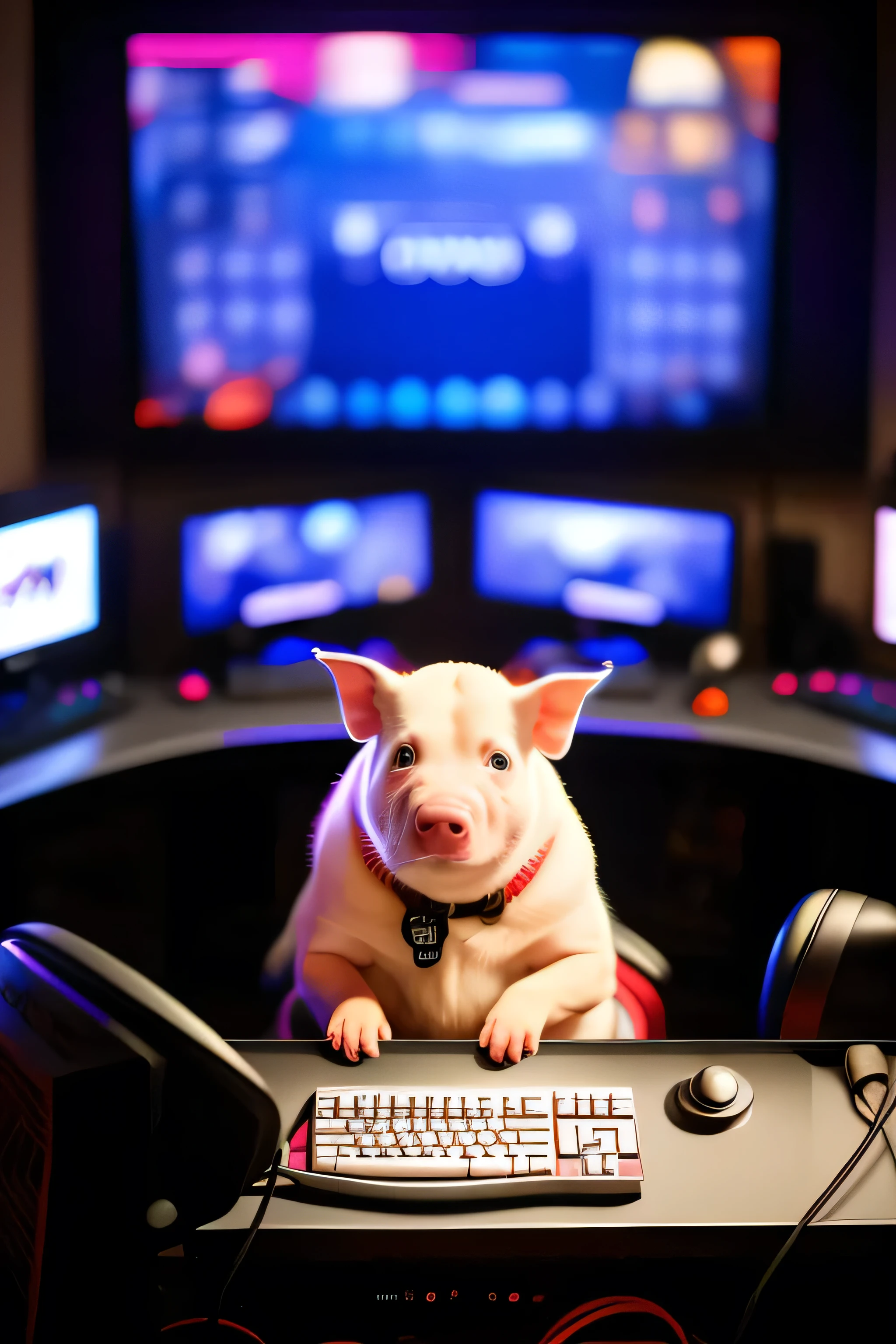gamer piglet inclua um fone de ouvido